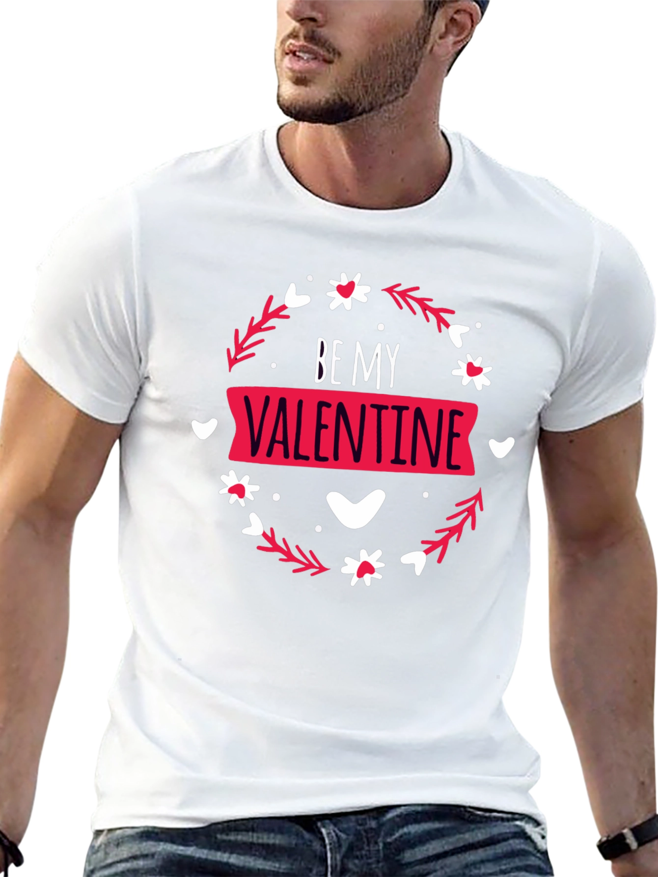 Be My Valentine Graphic Tee - Black Casual T-Shirt