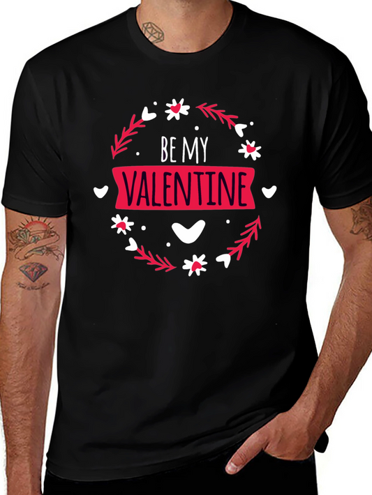 Be My Valentine Graphic Tee - Black Casual T-Shirt