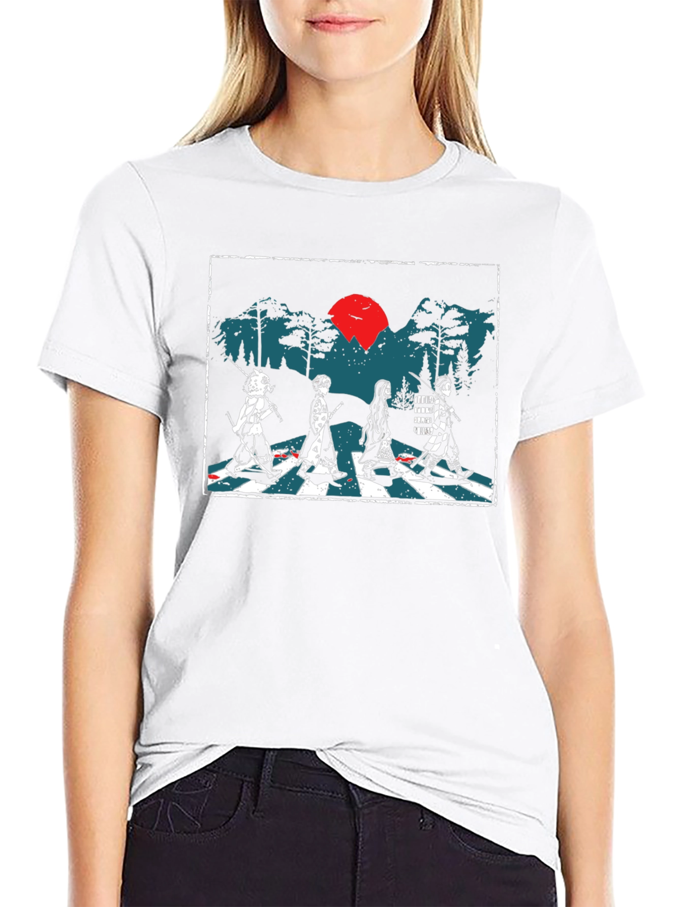 Demon Slayer Abbey Road Black T-Shirt