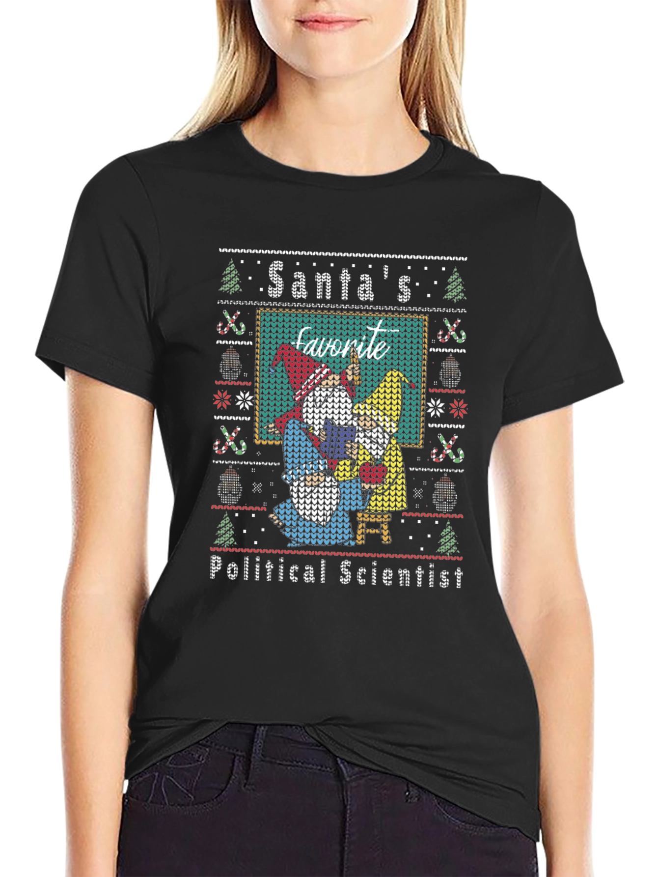 Santas Favorite Political Scientist Ugly Christmas Sweater T-Shirt