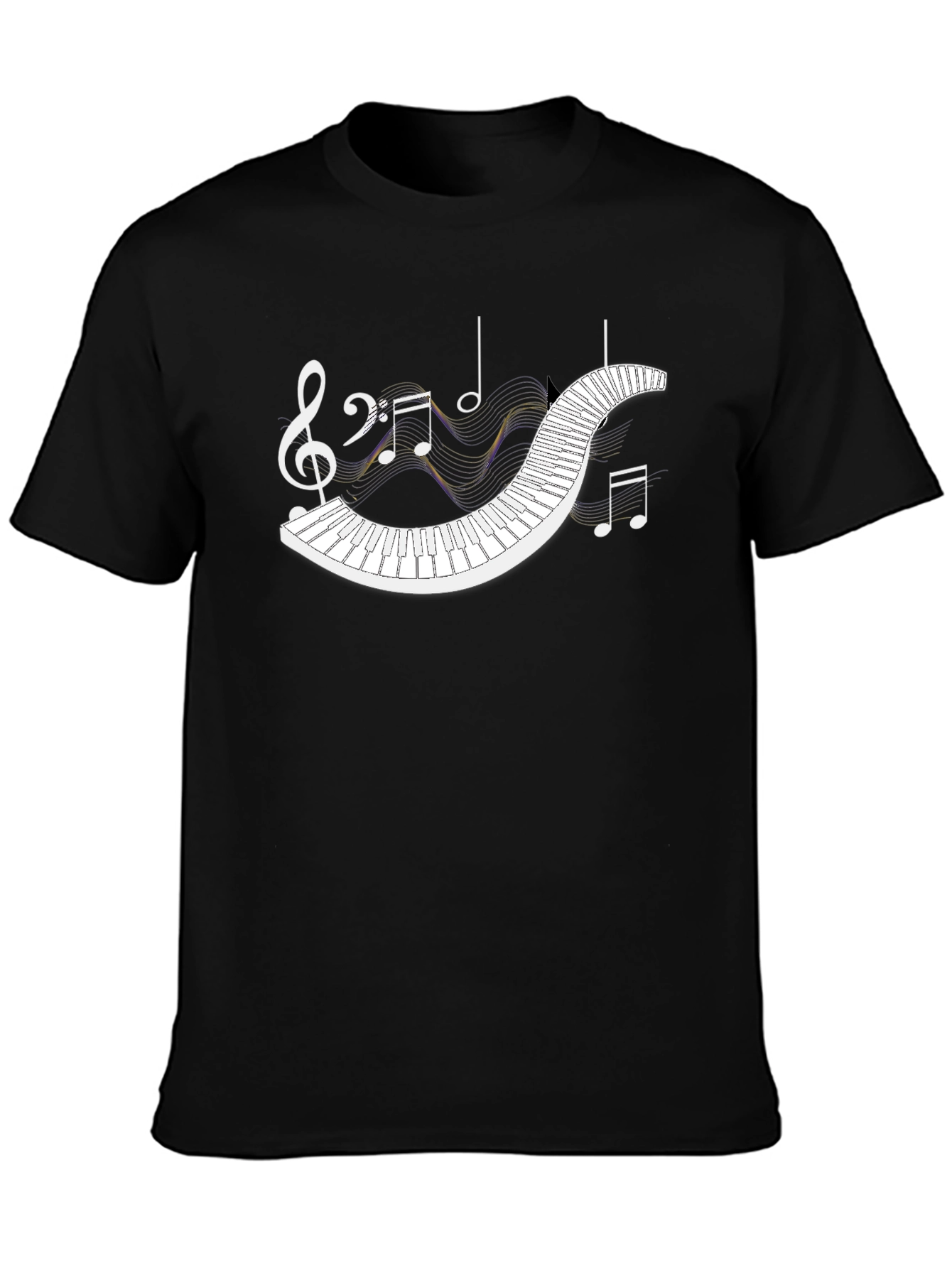 Musical Piano T-Shirt - Black Graphic Tee