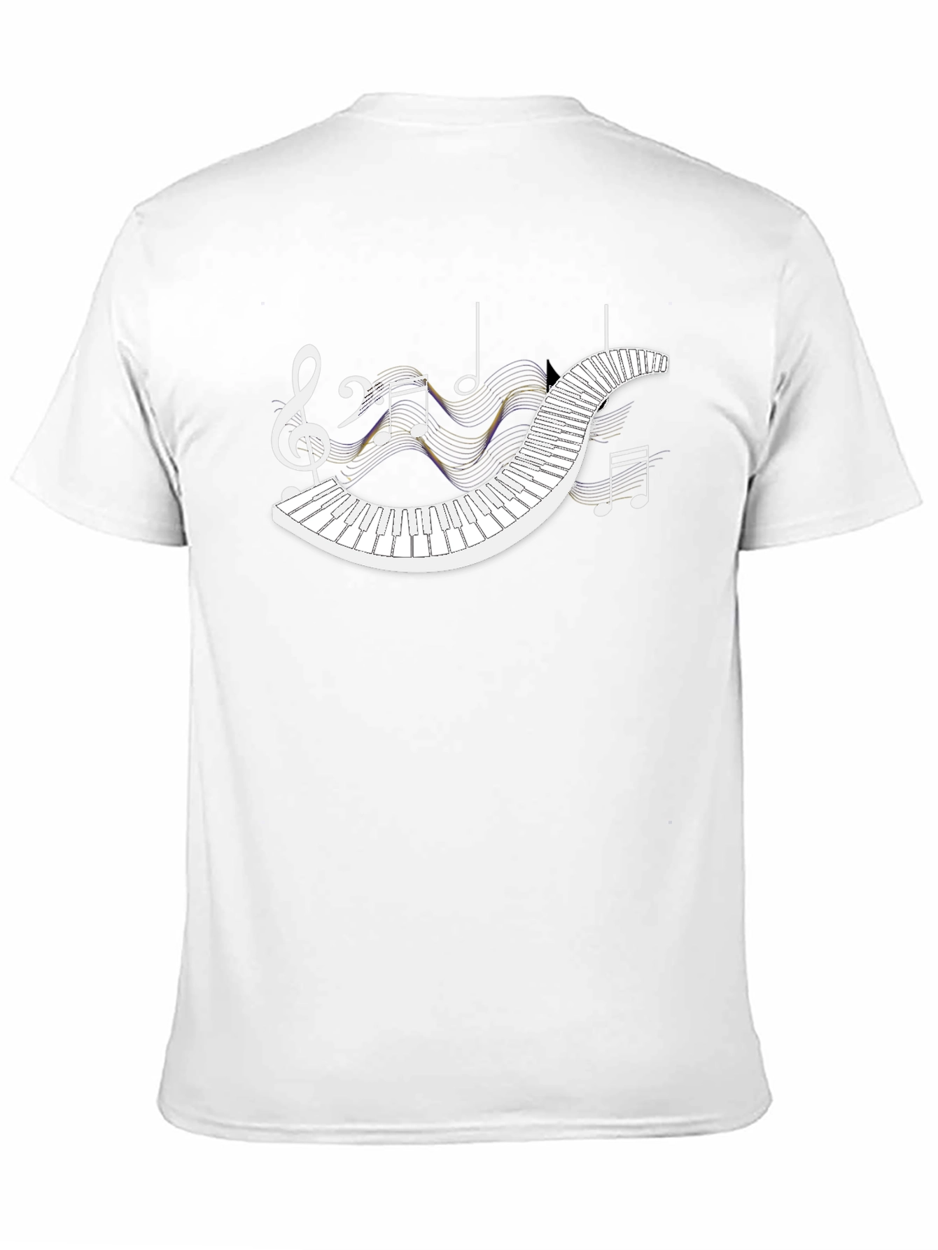 Musical Piano T-Shirt - Black Graphic Tee