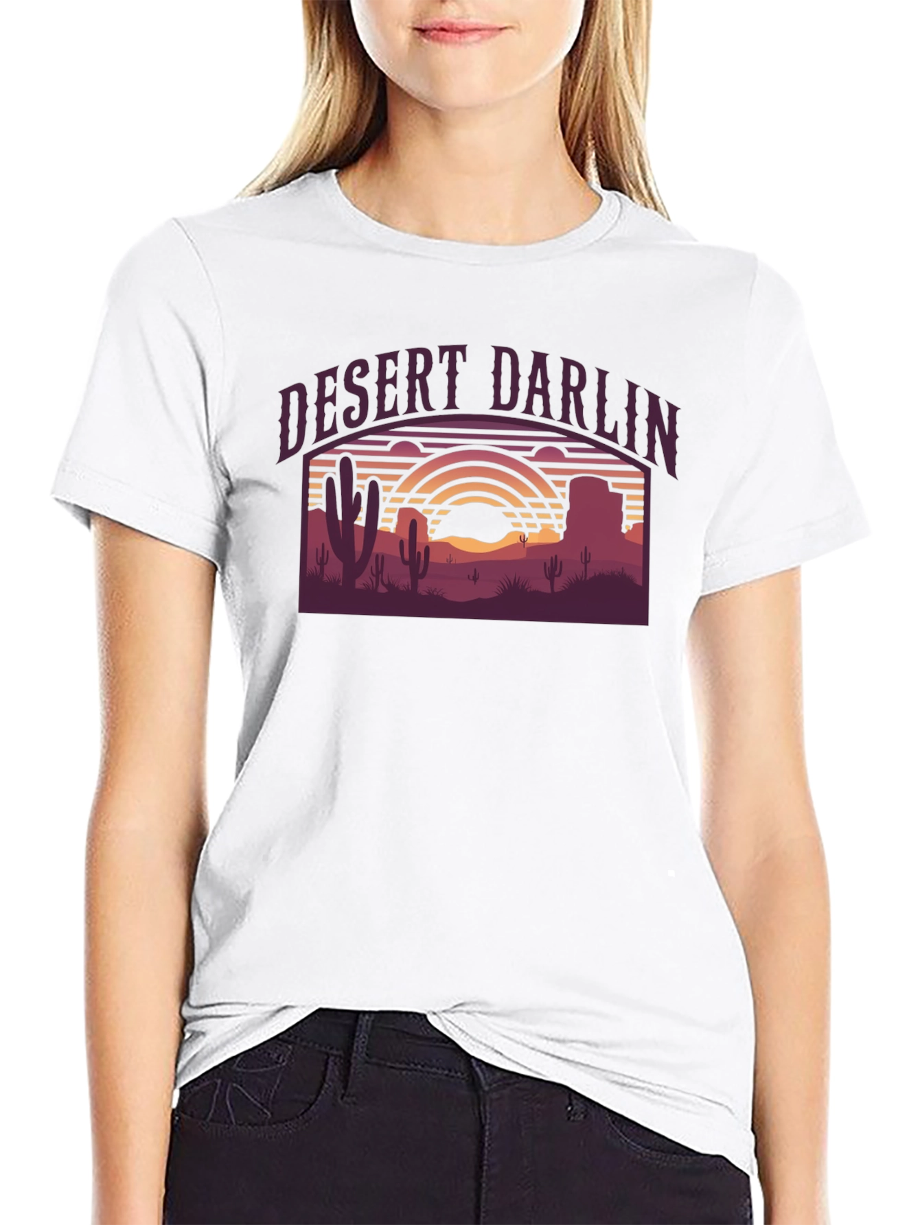 Desert Darlin Graphic T-Shirt - Retro Western Style