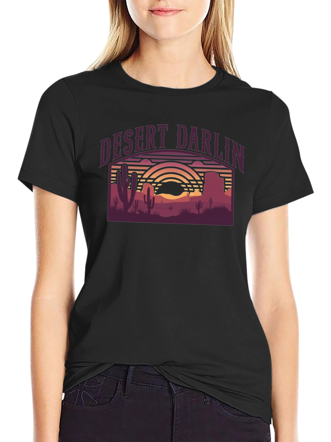Desert Darlin Graphic T-Shirt - Retro Western Style