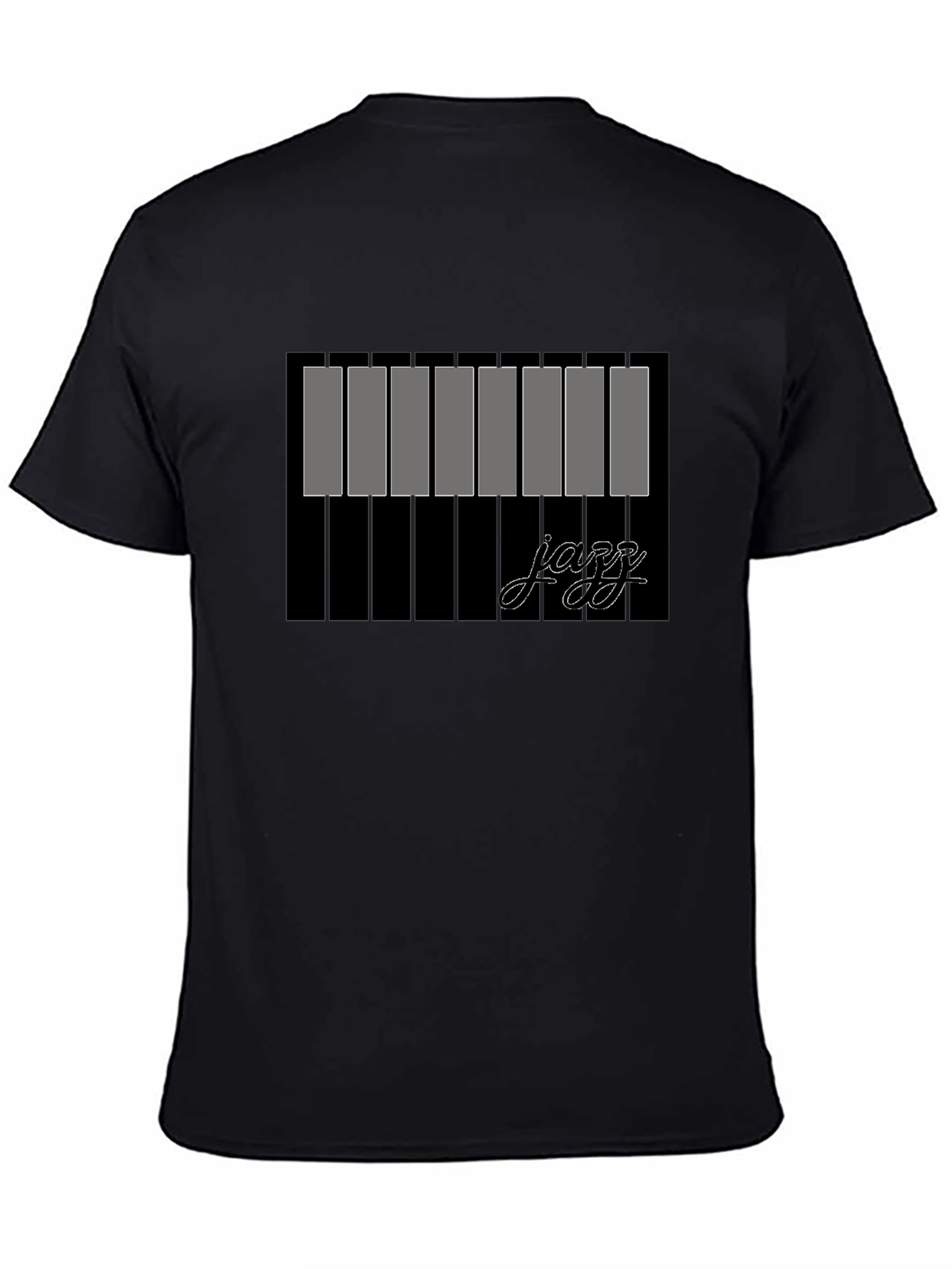 Jazz Piano Keys Graphic Black T-Shirt