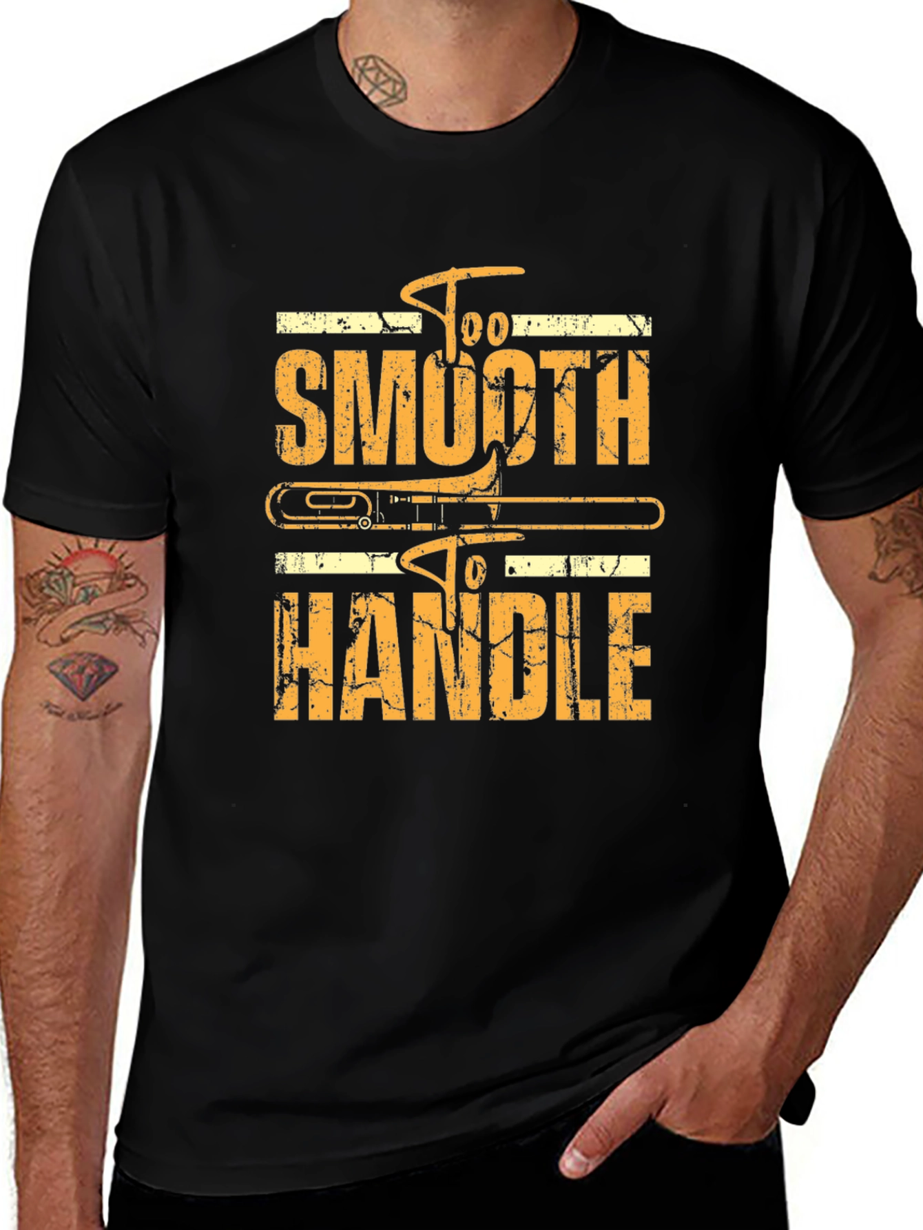 Too Smooth To Handle Trombone Black T-Shirt