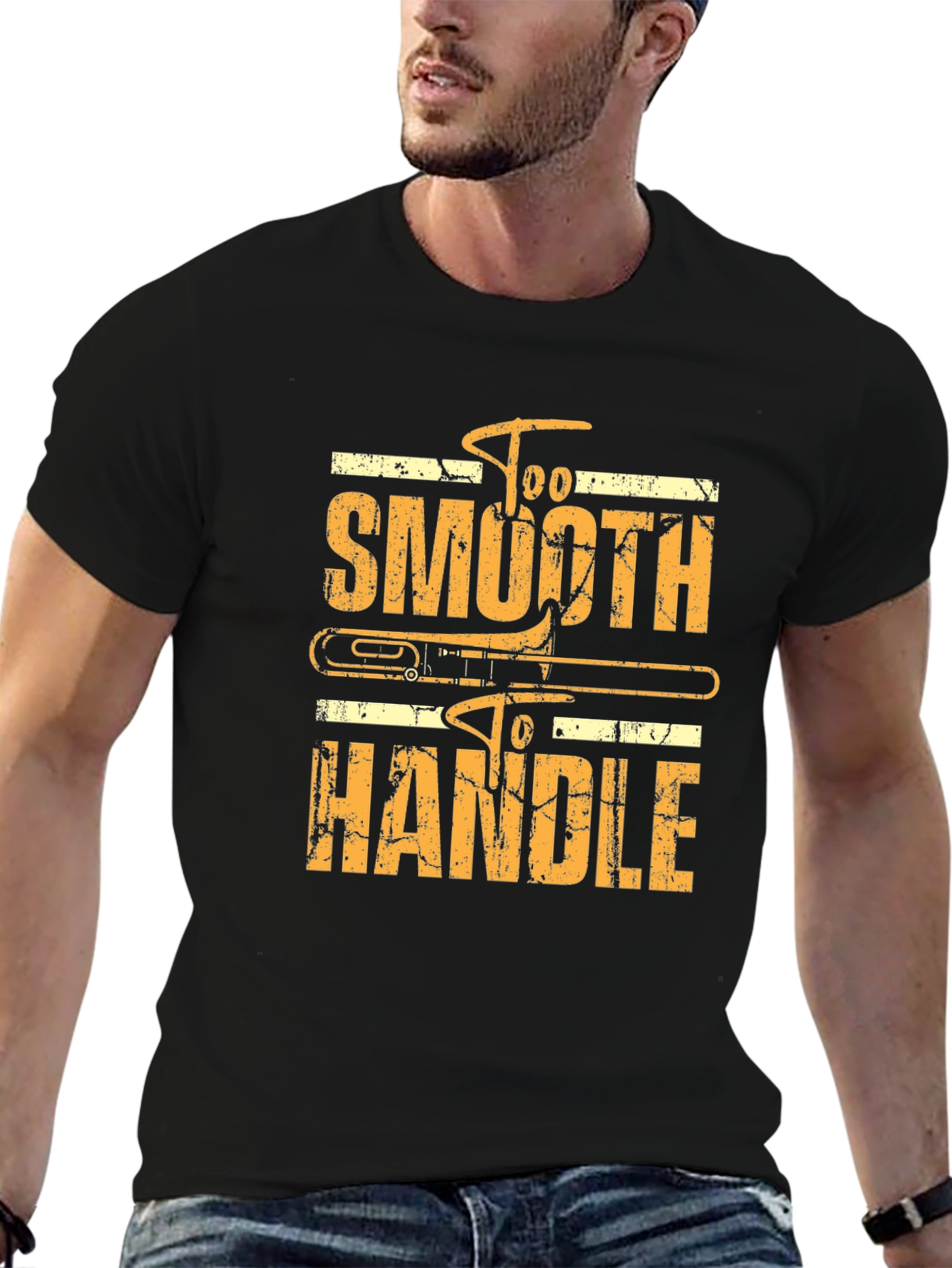 Too Smooth To Handle Trombone Black T-Shirt