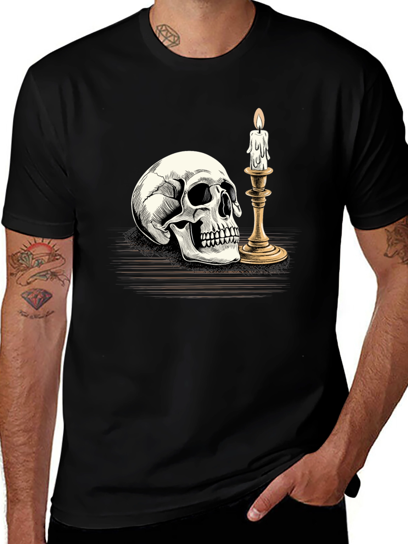 Skull & Candle Graphic Tee - Black T-Shirt