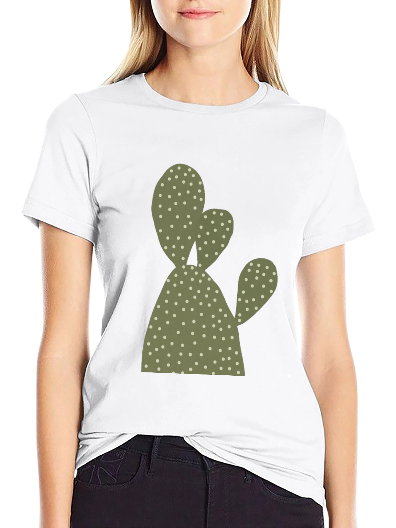 Cactus Print Black T-Shirt
