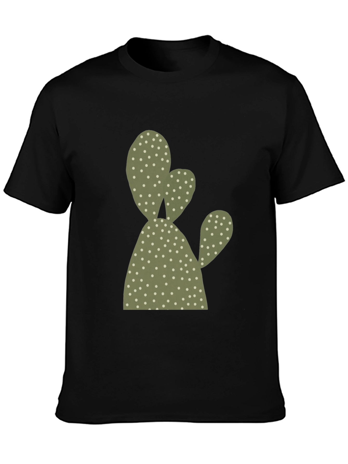 Cactus Print Black T-Shirt