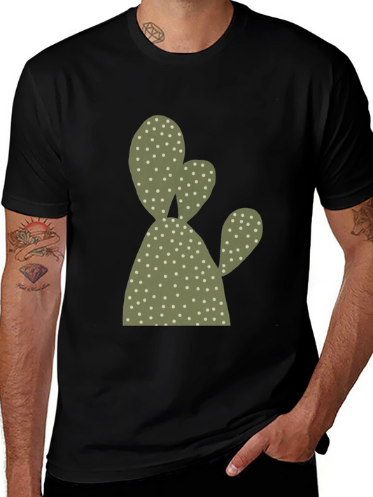 Cactus Print Black T-Shirt