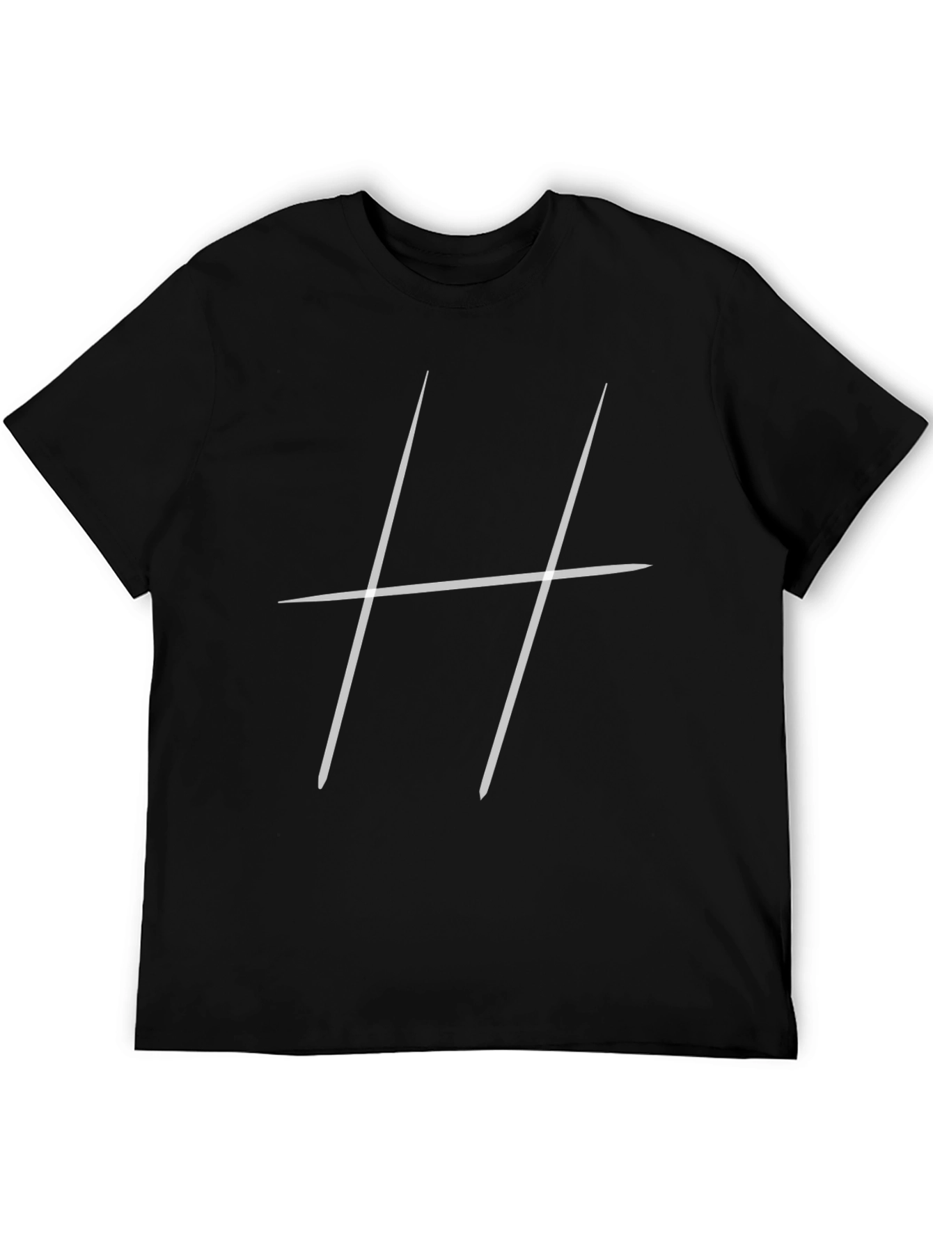 Abstract H Graphic Black T-Shirt