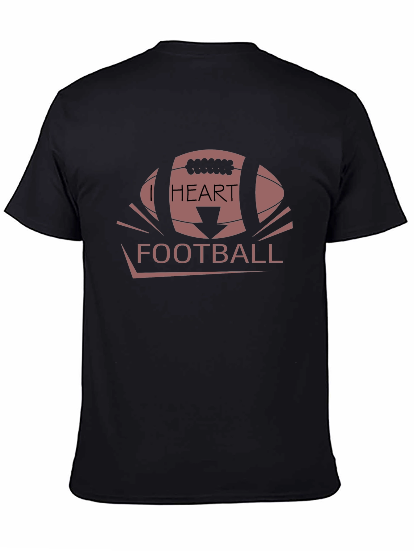 I Heart Football Graphic Tee - Black