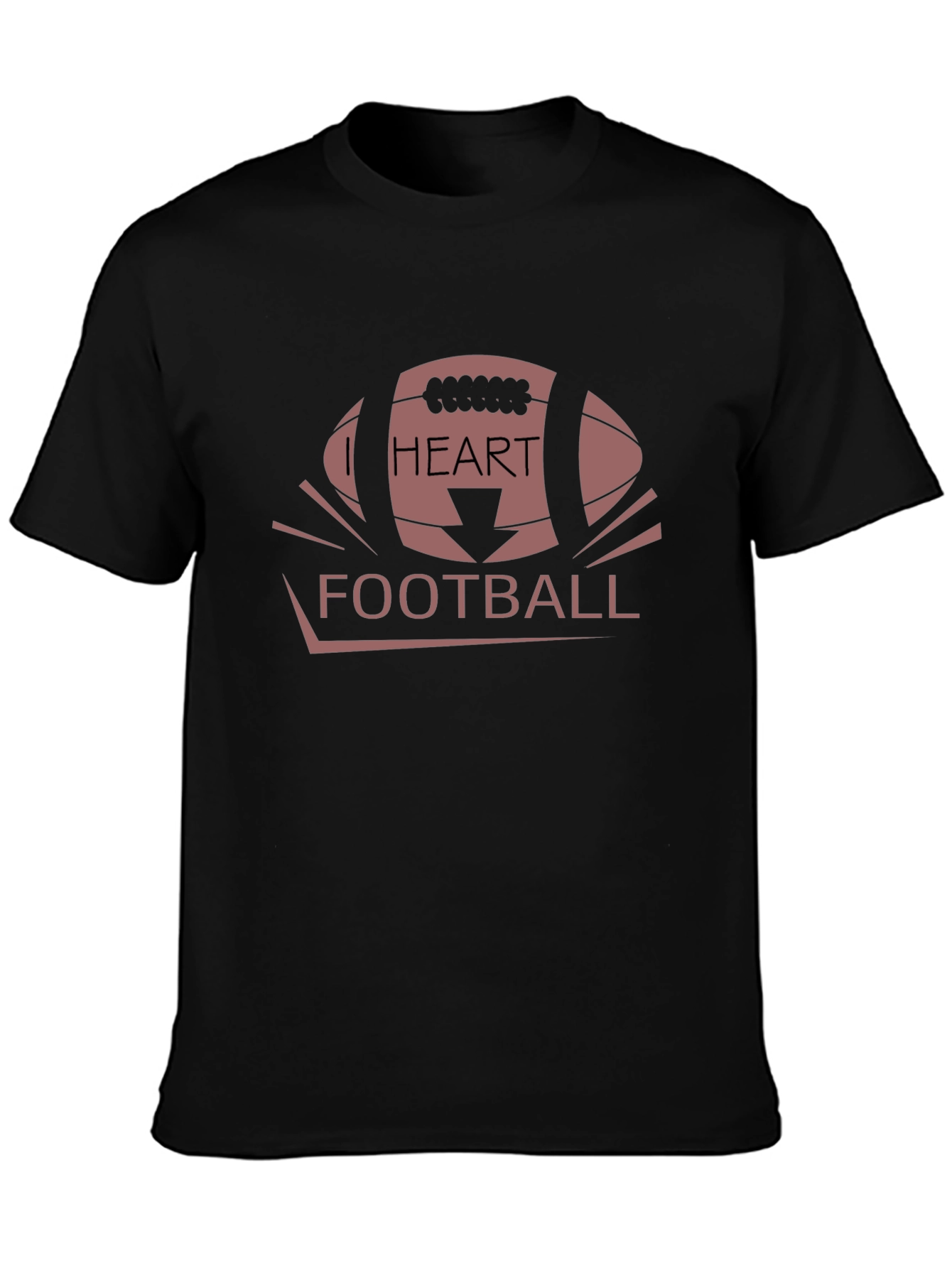 I Heart Football Graphic Tee - Black