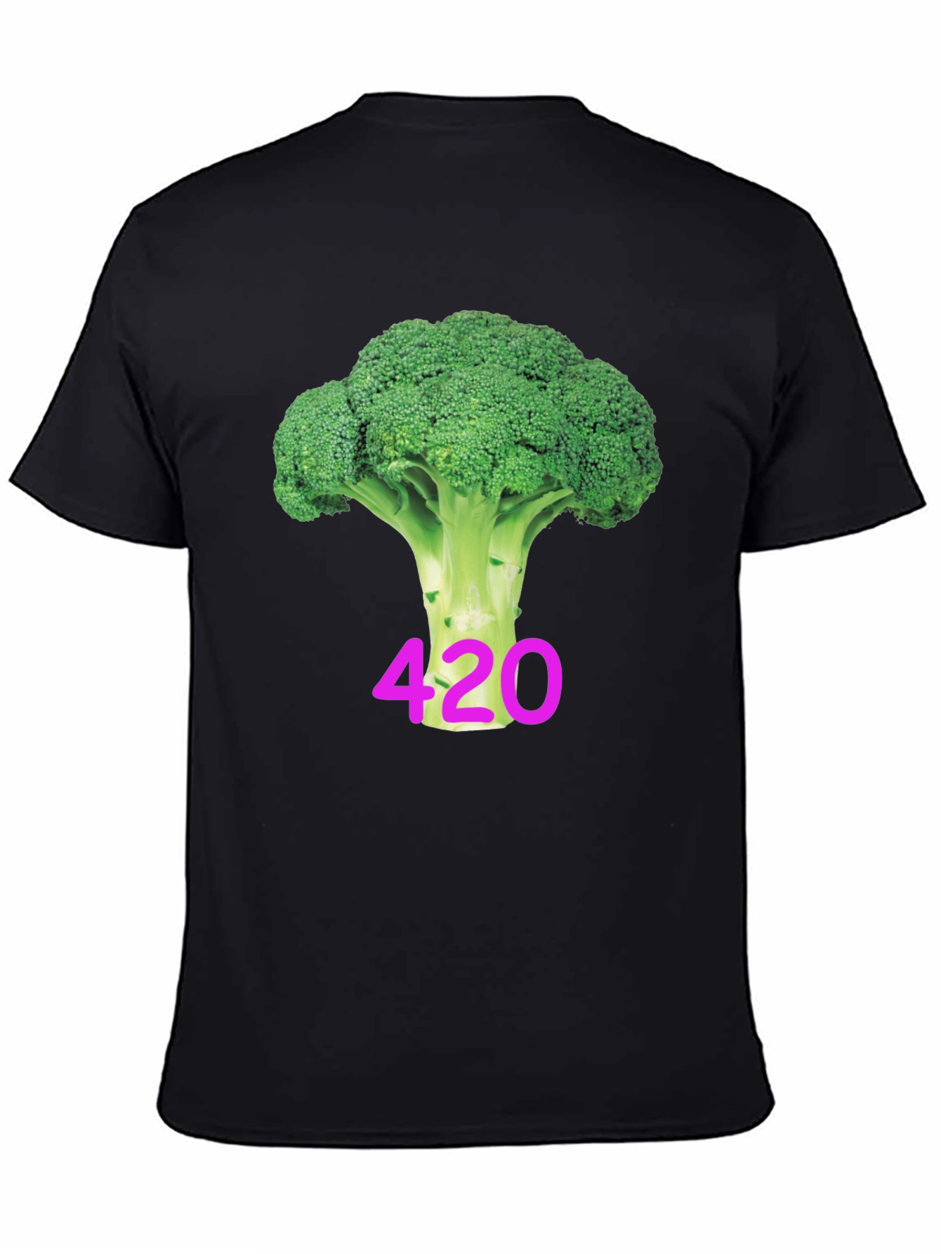 Broccoli 420 Black T-Shirt - Novelty Design