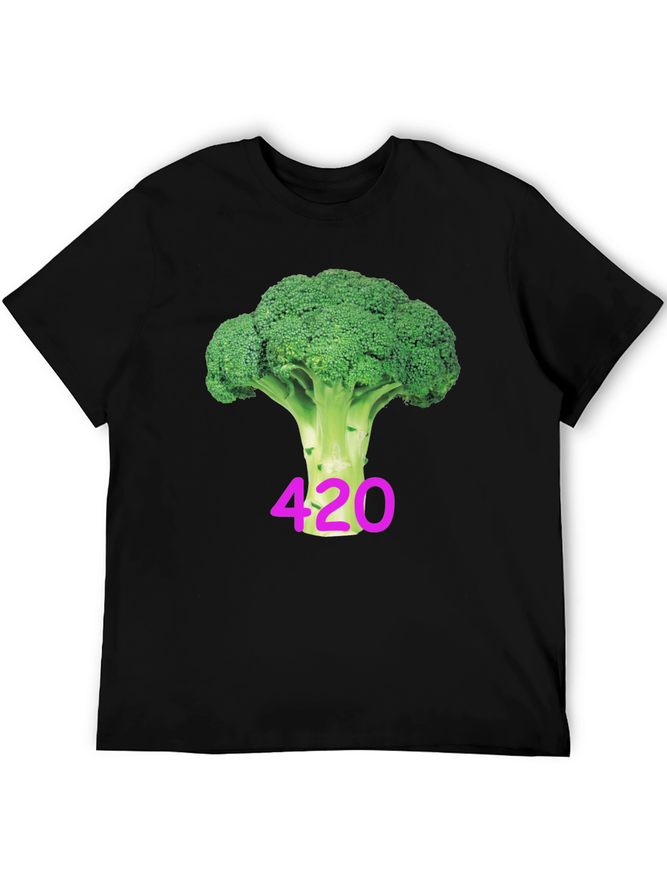 Broccoli 420 Black T-Shirt - Novelty Design