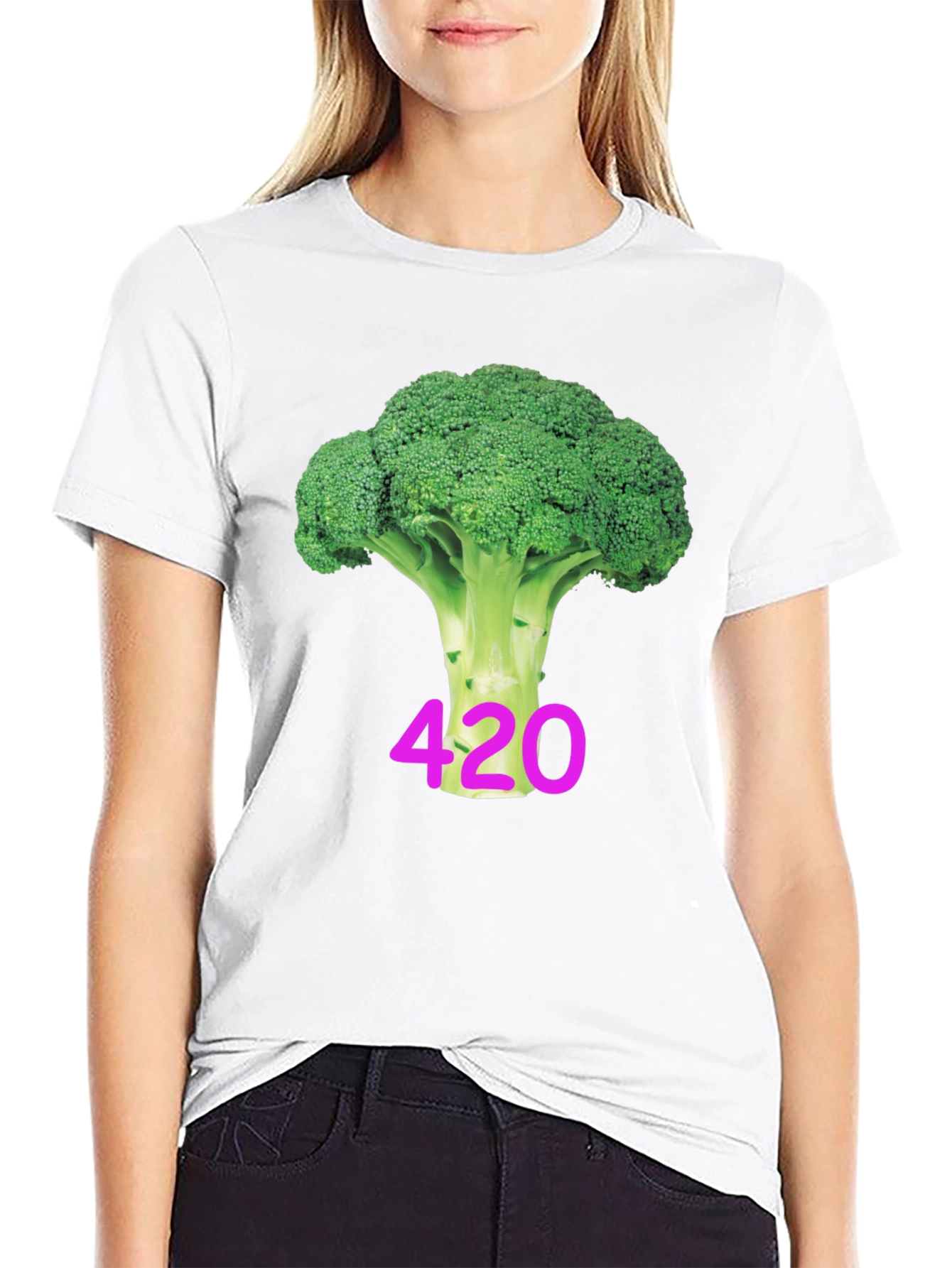 Broccoli 420 Black T-Shirt - Novelty Design