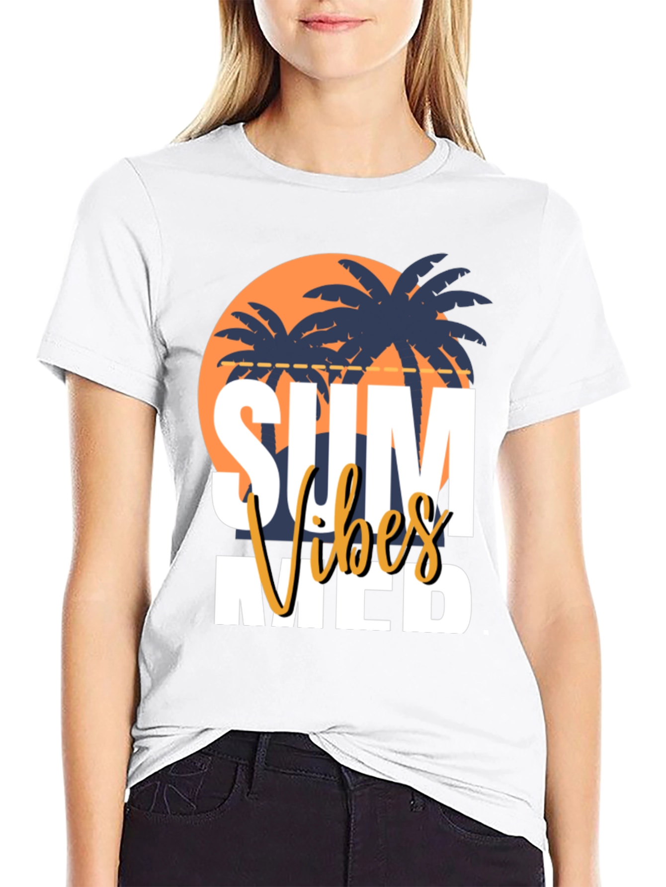 Summer Vibes Graphic Tee - Black Casual T-Shirt