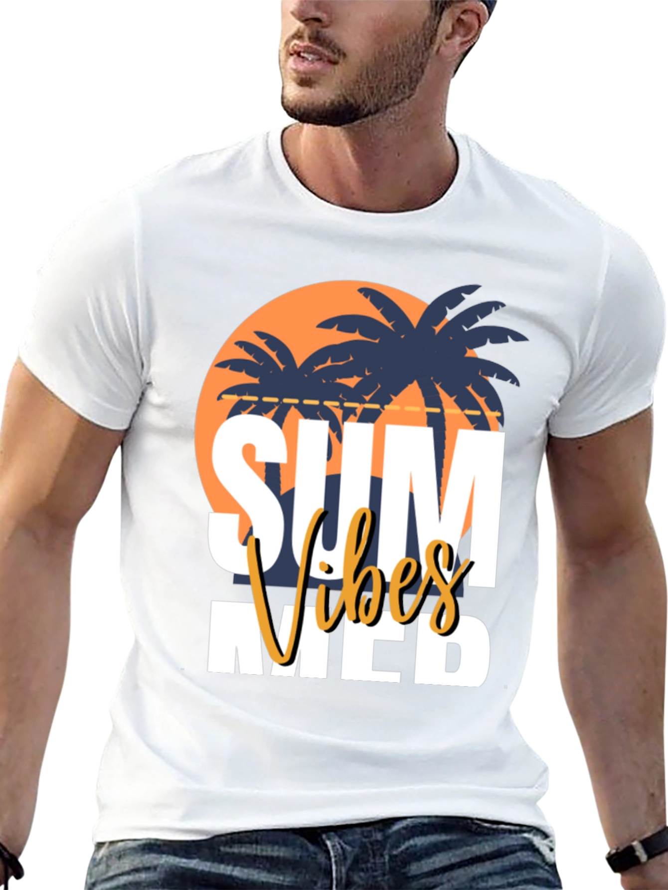 Summer Vibes Graphic Tee - Black Casual T-Shirt