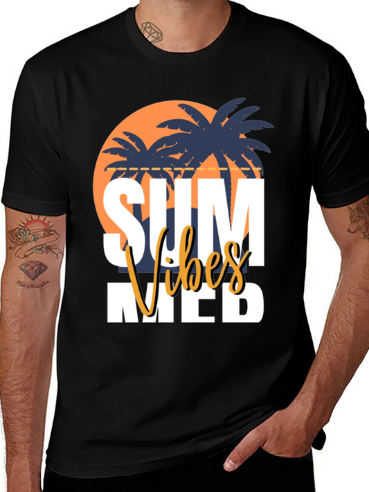 Summer Vibes Graphic Tee - Black Casual T-Shirt