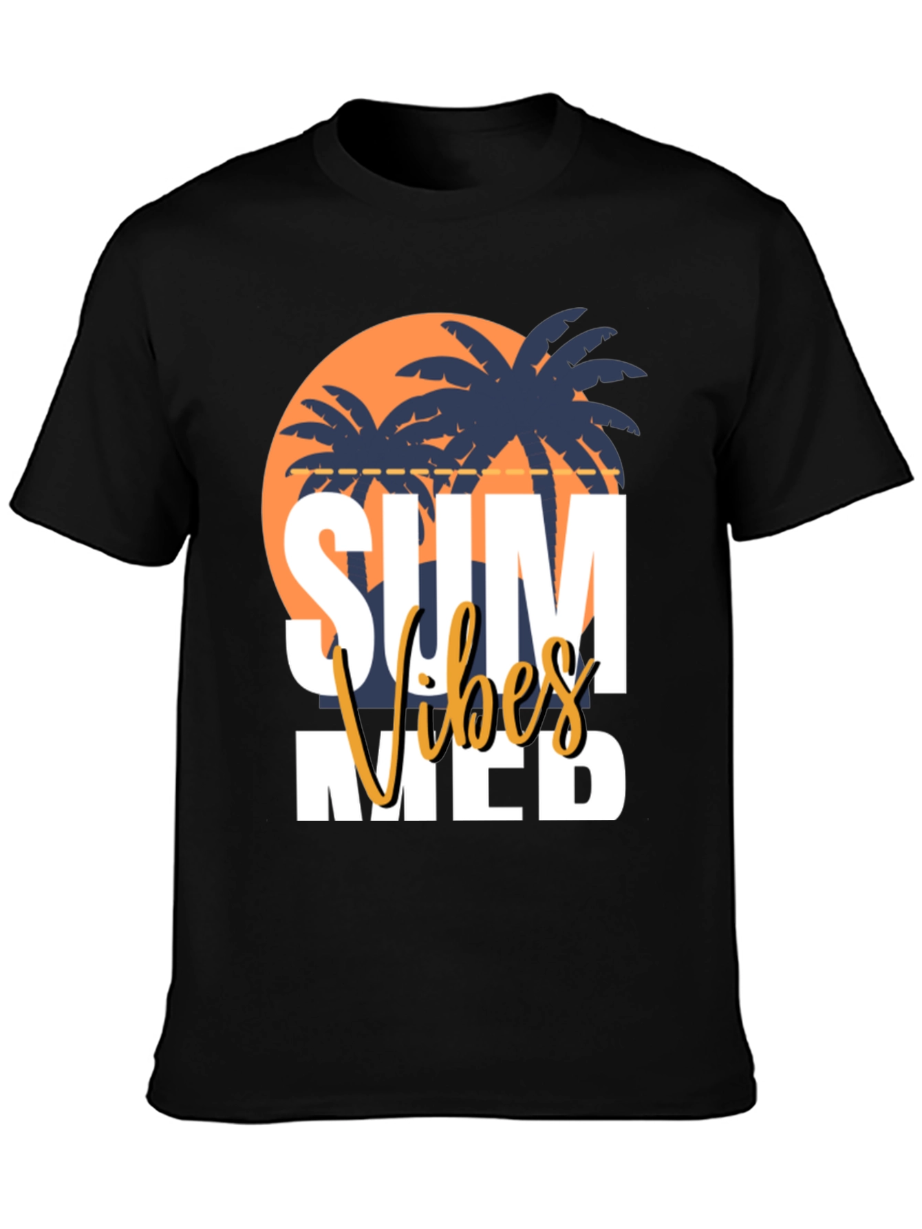 Summer Vibes Graphic Tee - Black Casual T-Shirt