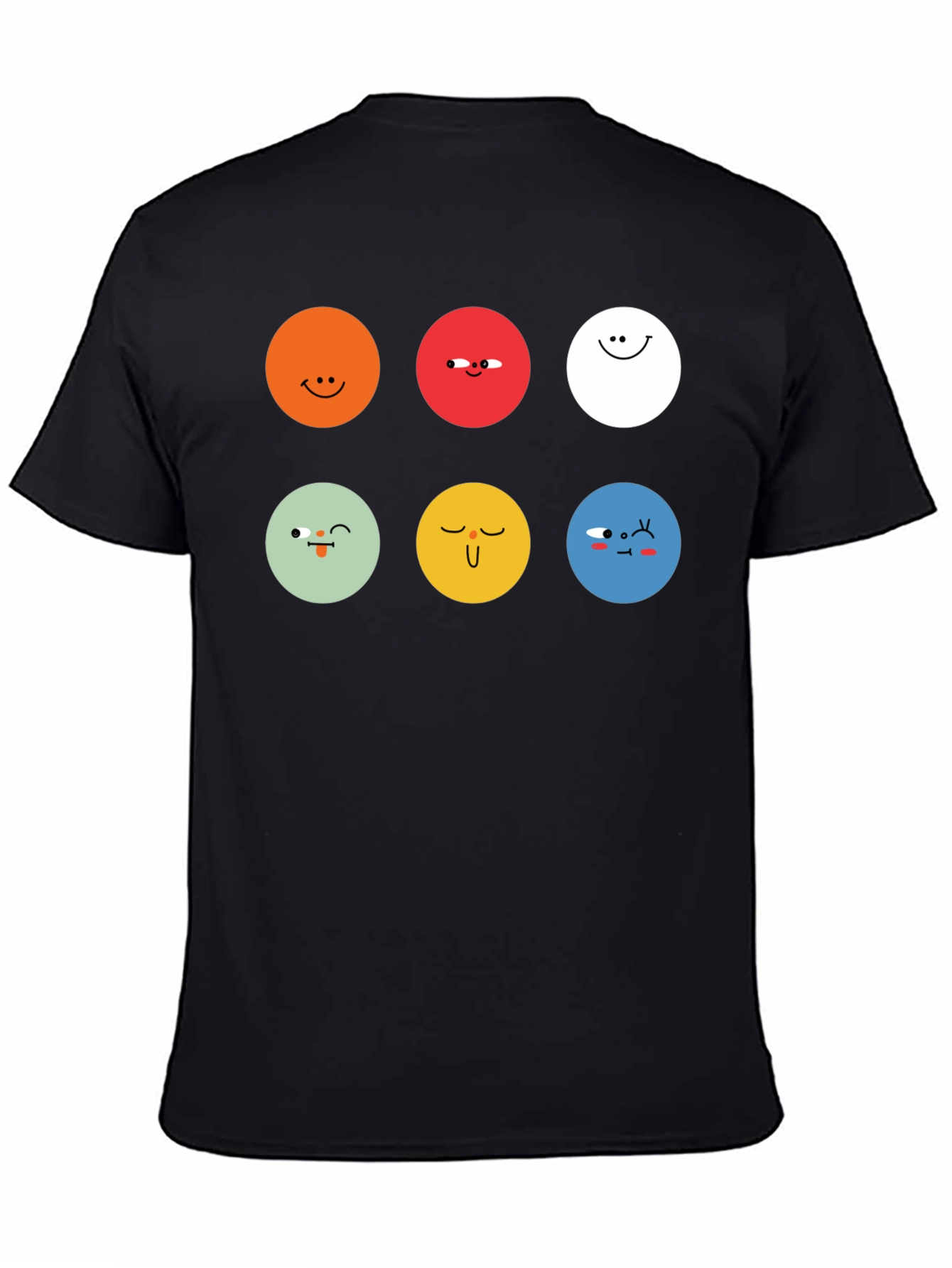 Emoji Faces Graphic Tee - Unisex Black T-Shirt