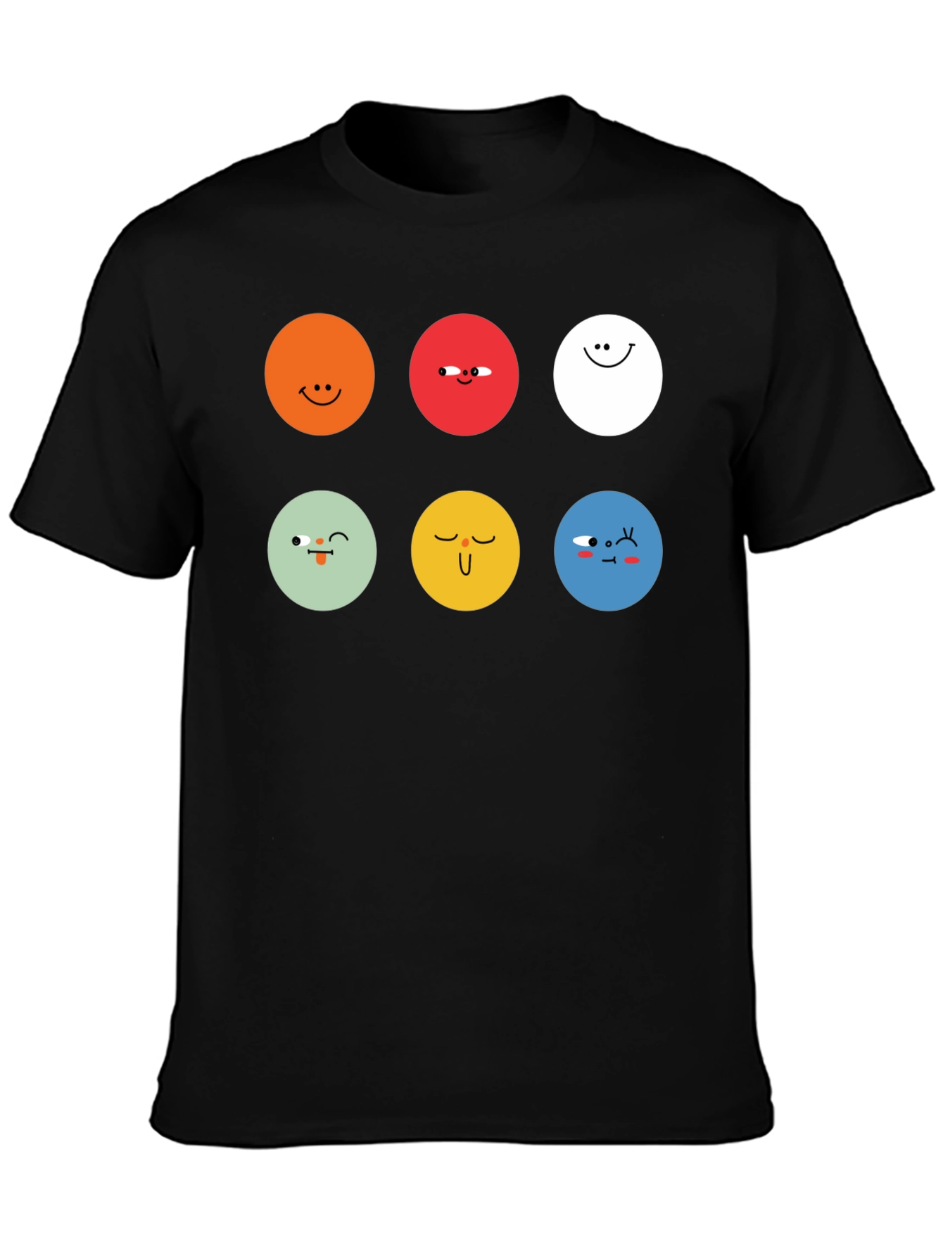 Emoji Faces Graphic Tee - Unisex Black T-Shirt