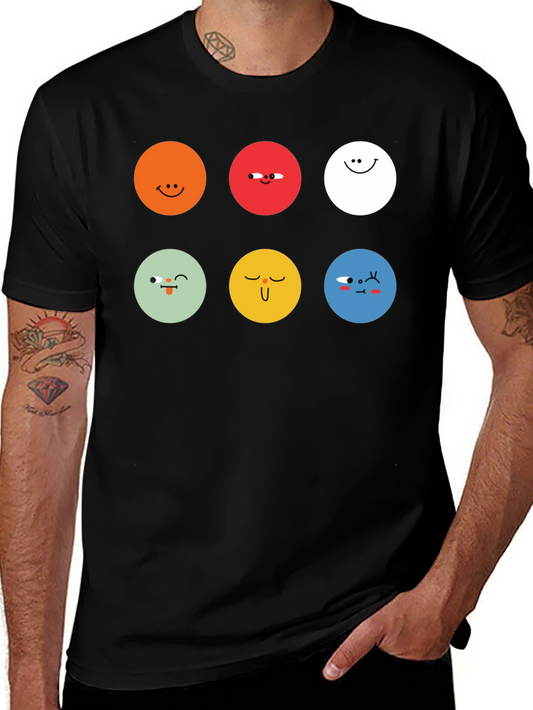 Emoji Faces Graphic Tee - Unisex Black T-Shirt