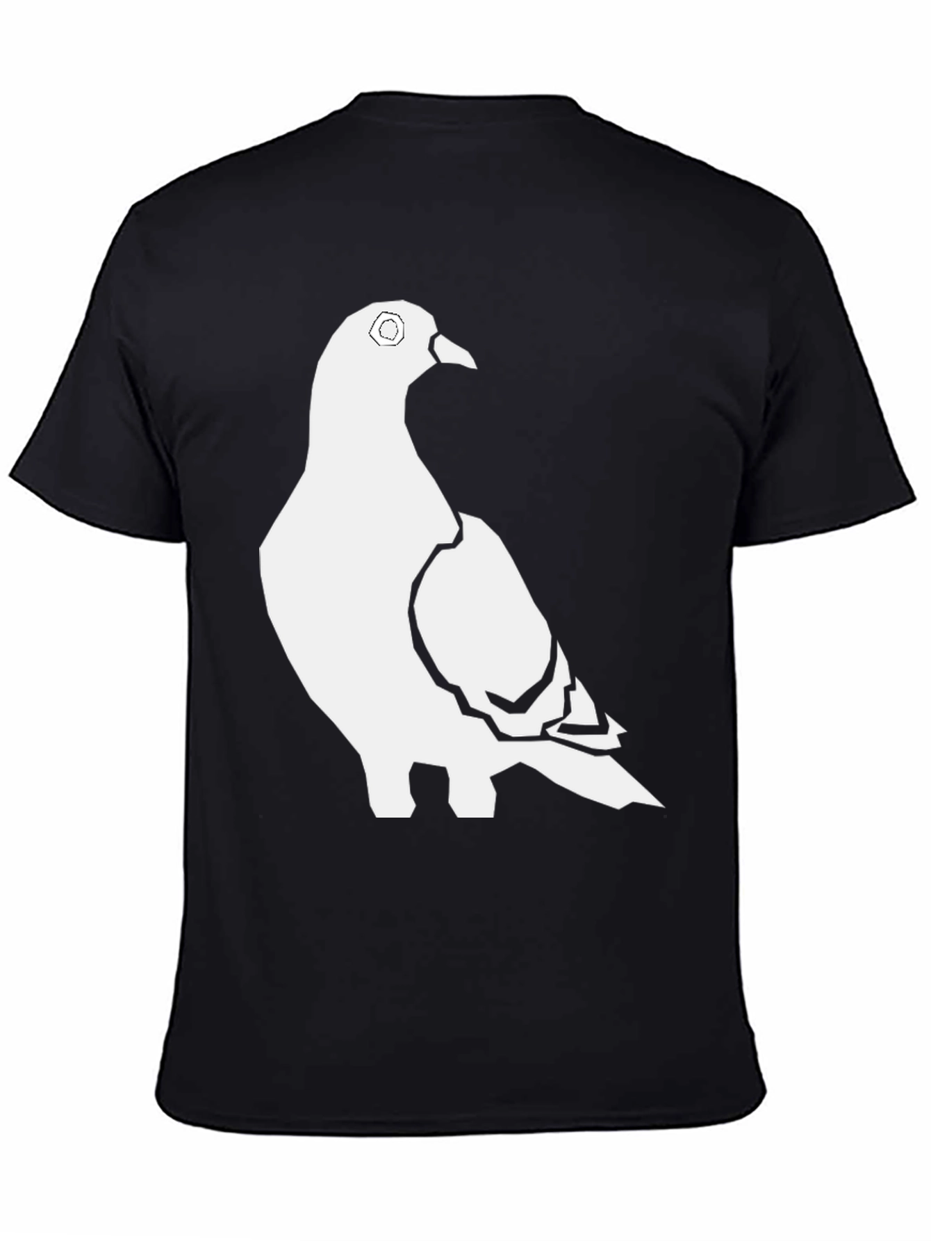 Pigeon Graphic Tee - Stylish Black Bird T-Shirt