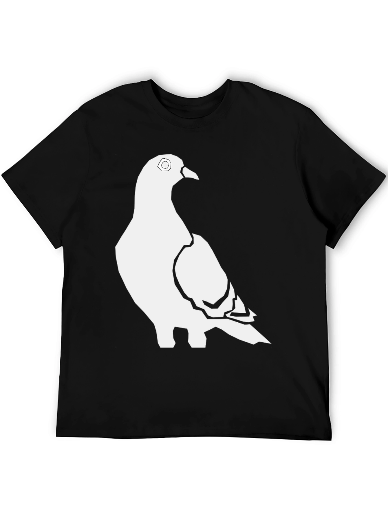 Pigeon Graphic Tee - Stylish Black Bird T-Shirt