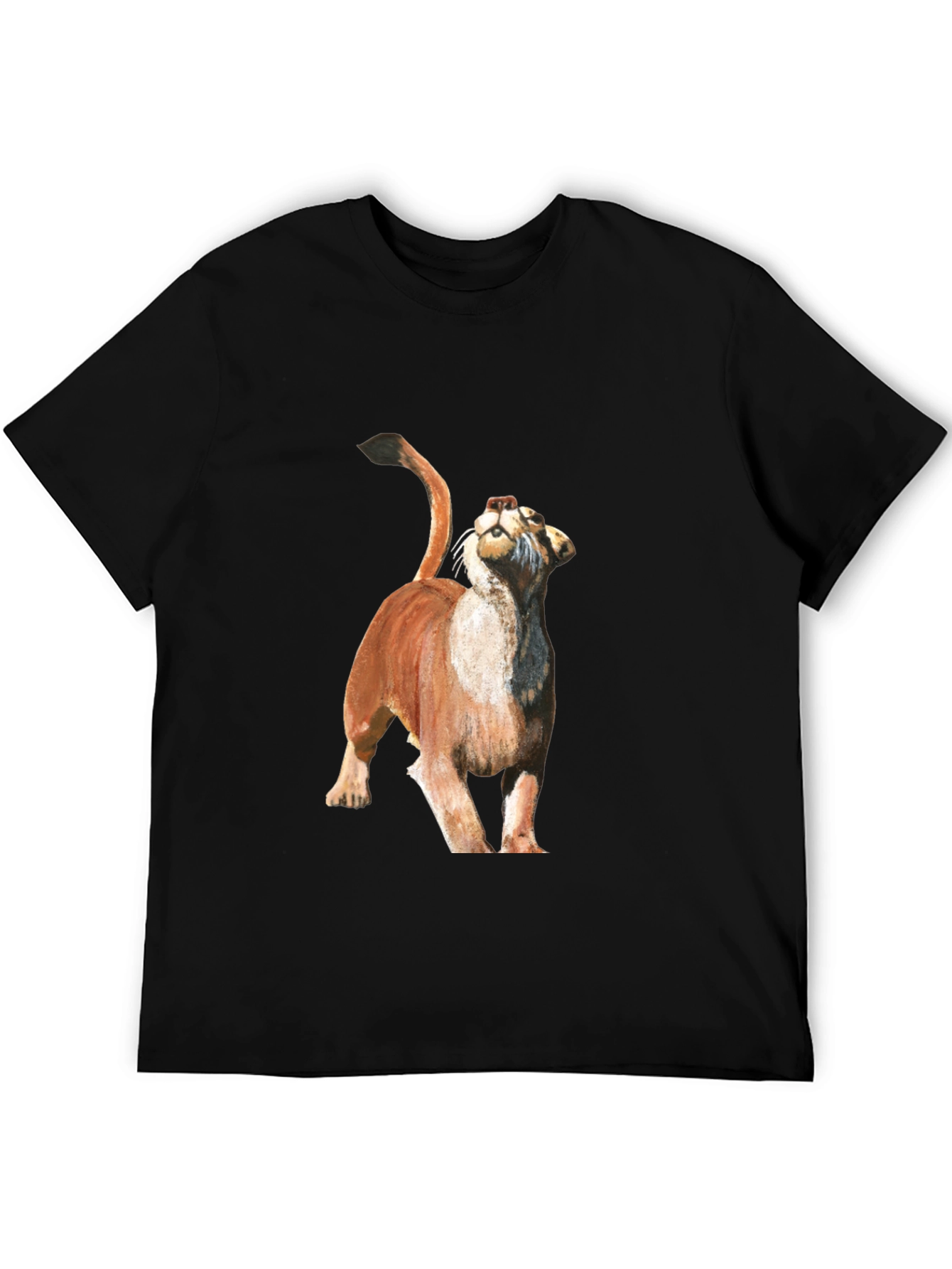Mountain Lion Graphic Tee - Black Cotton Blend