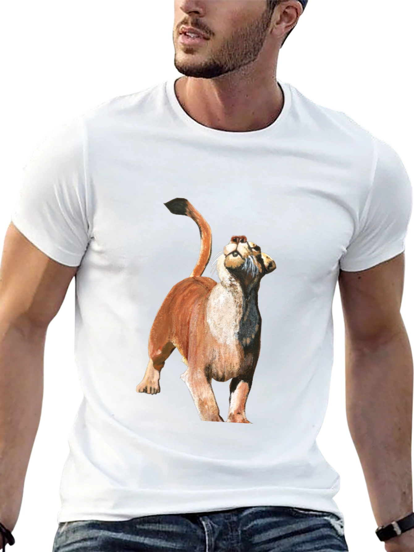 Mountain Lion Graphic Tee - Black Cotton Blend