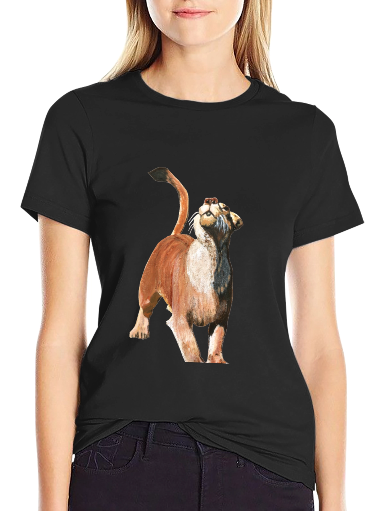 Mountain Lion Graphic Tee - Black Cotton Blend