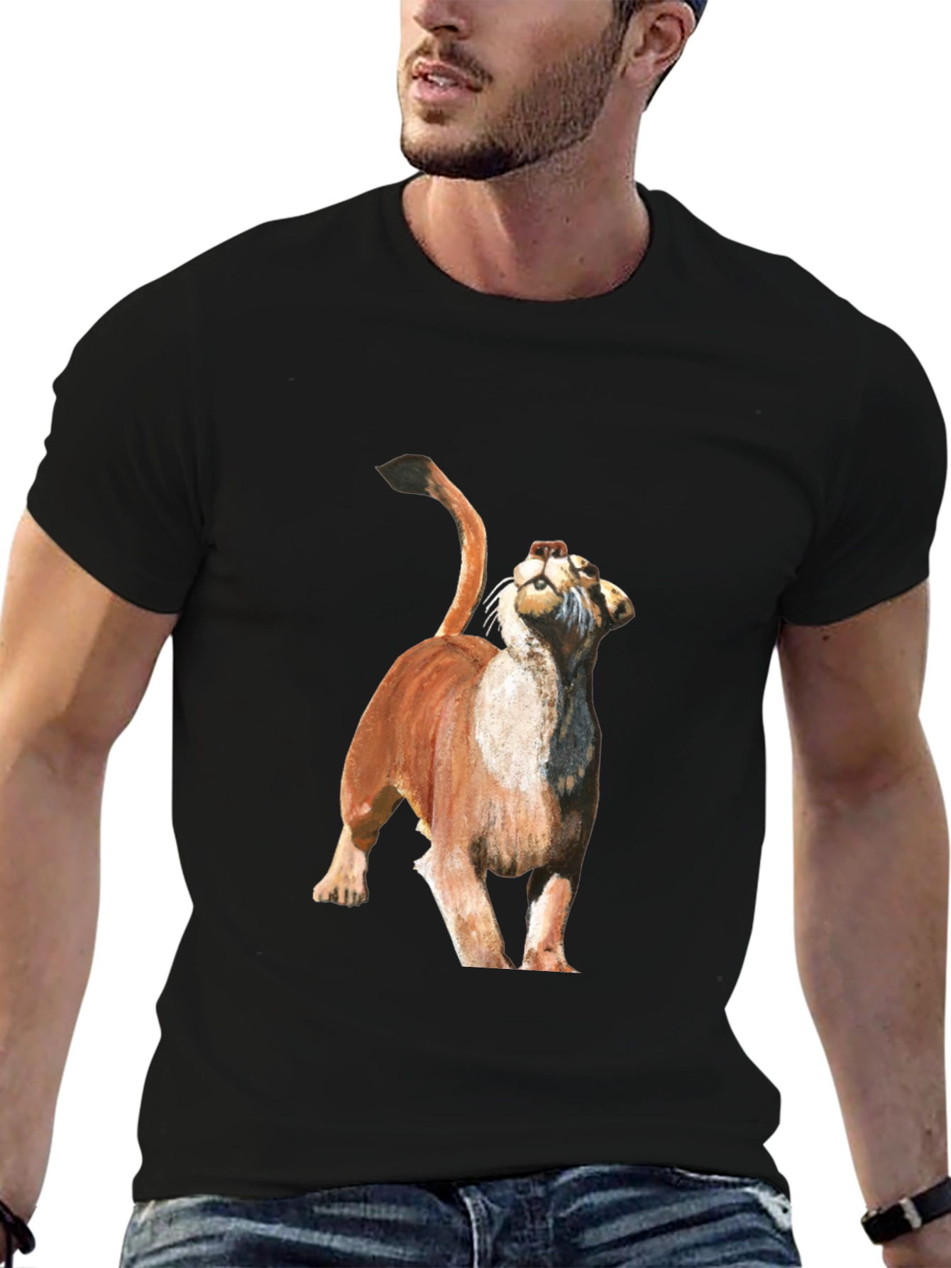 Mountain Lion Graphic Tee - Black Cotton Blend