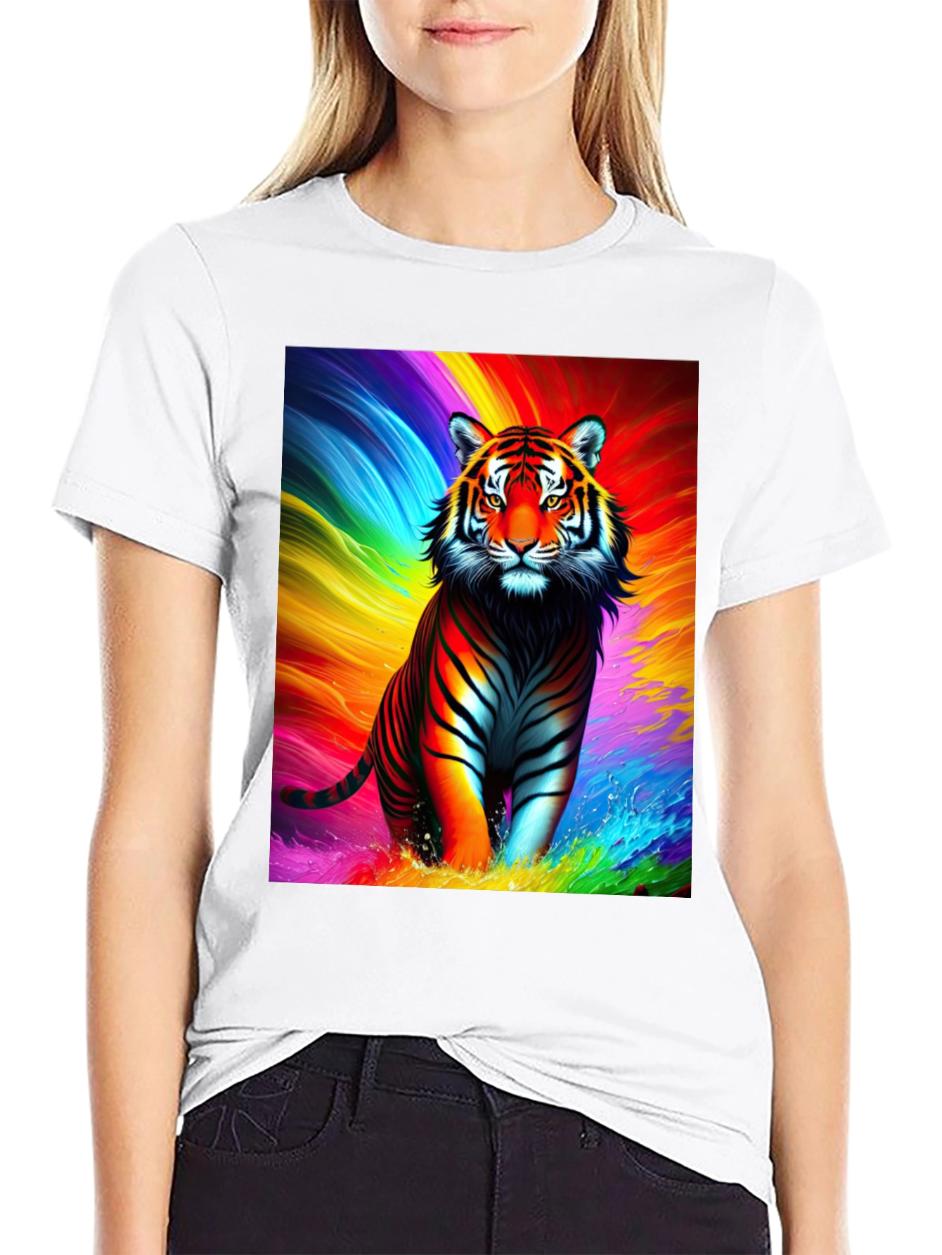 Rainbow Tiger Graphic Tee - Bold Style