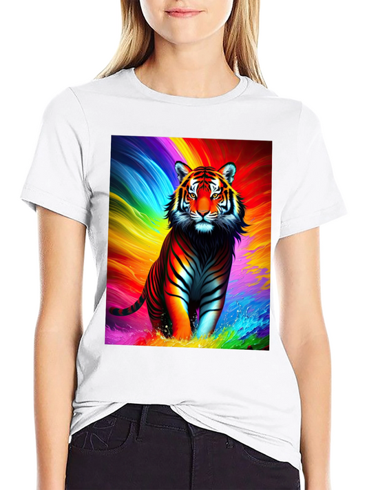 Rainbow Tiger Graphic Tee - Bold Style