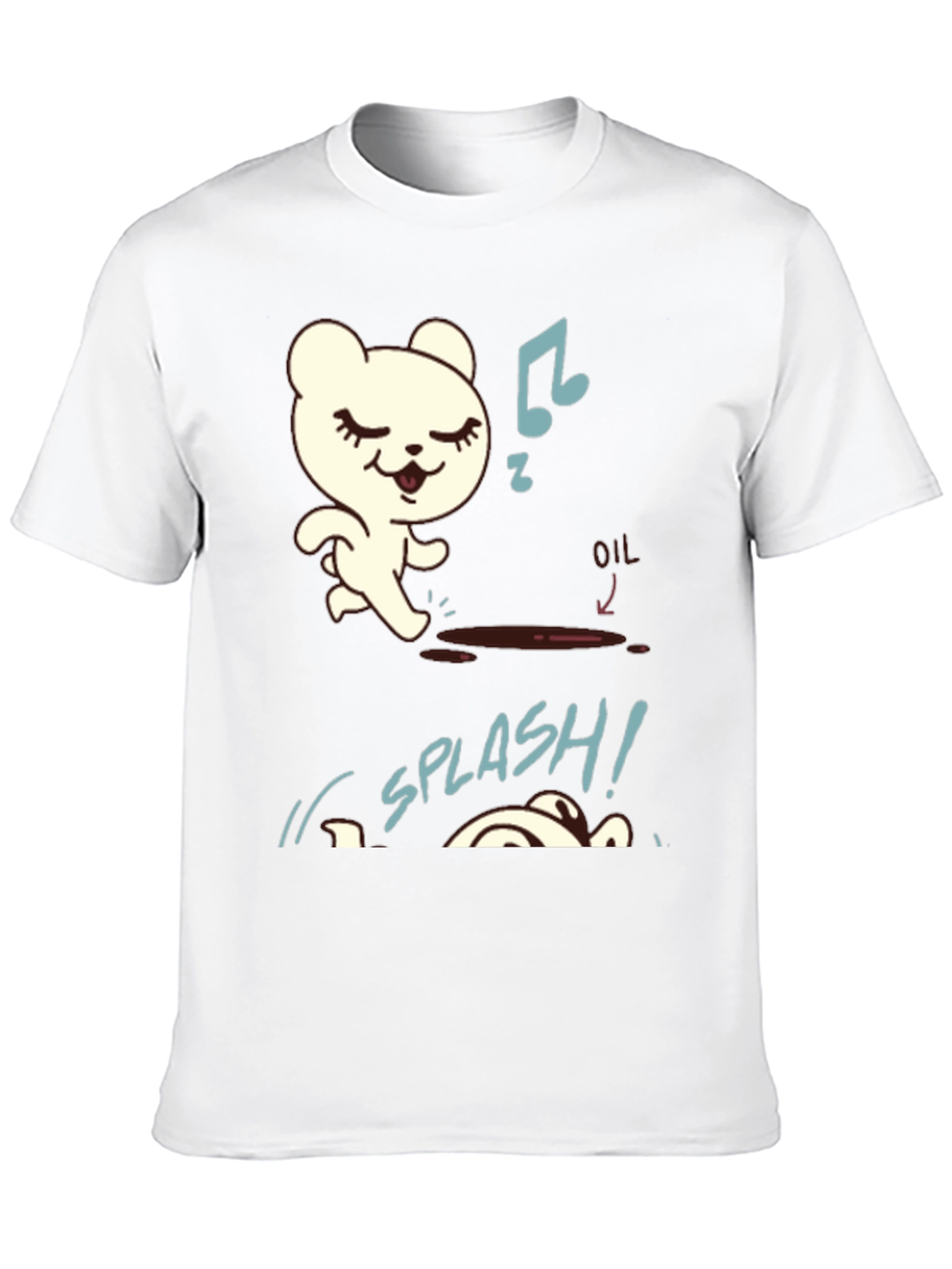 Bear Oil Spill T-Shirt - Funny Cartoon Tee