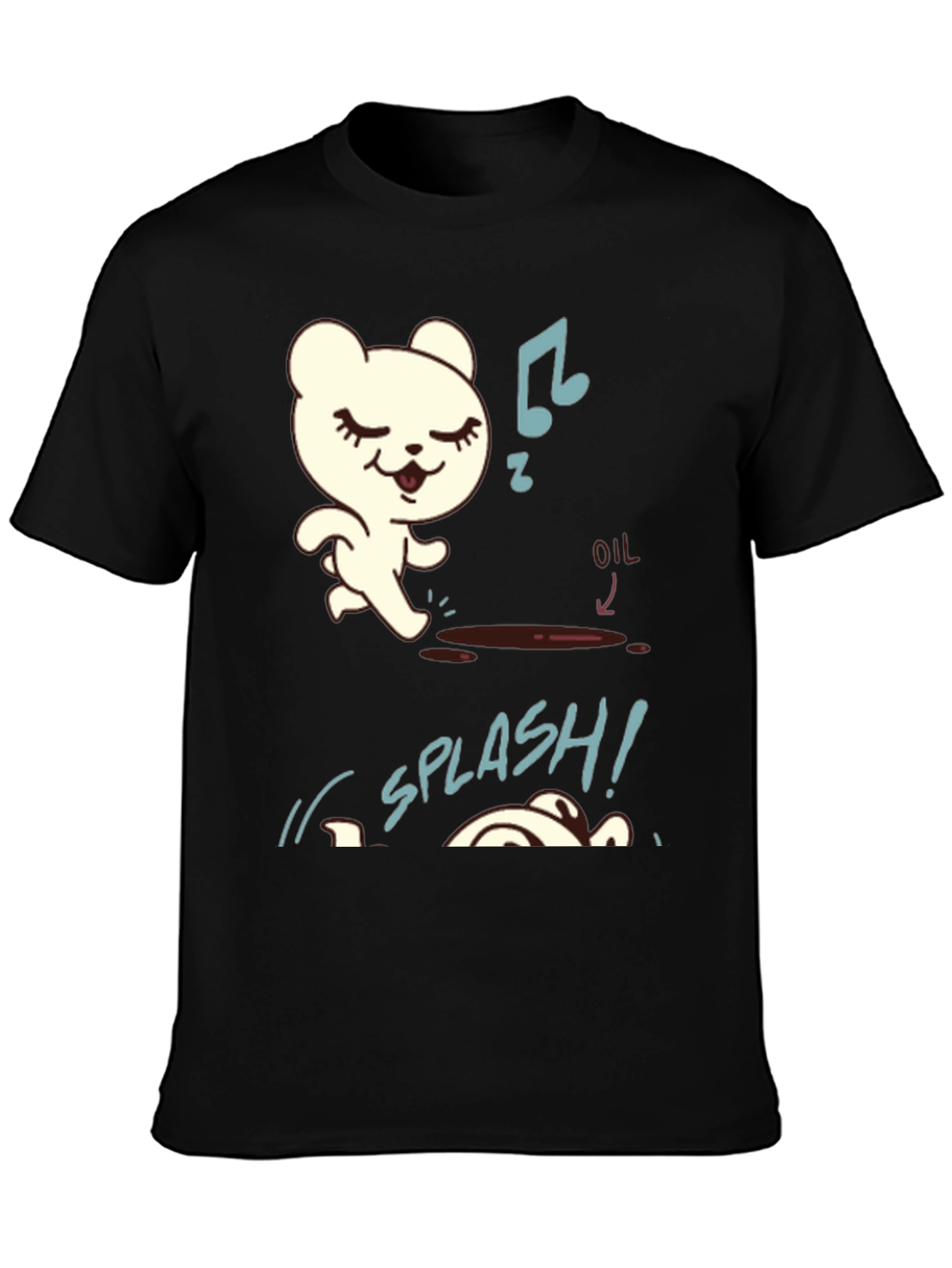 Bear Oil Spill T-Shirt - Funny Cartoon Tee