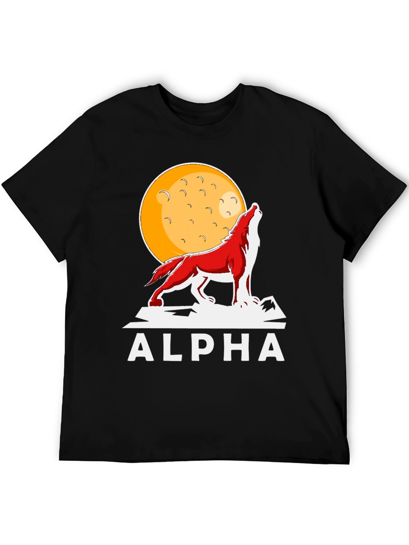 Alpha Wolf Moon Graphic Tee - Bold Statement T-Shirt