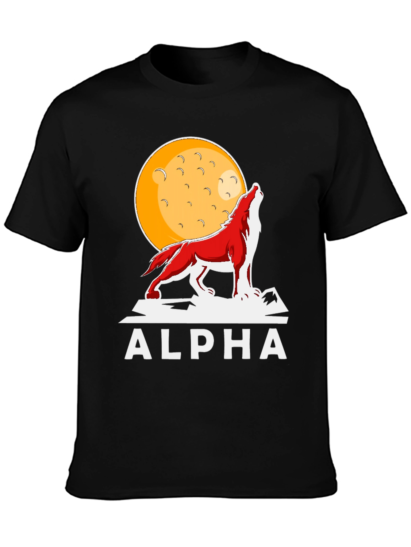 Alpha Wolf Moon Graphic Tee - Bold Statement T-Shirt