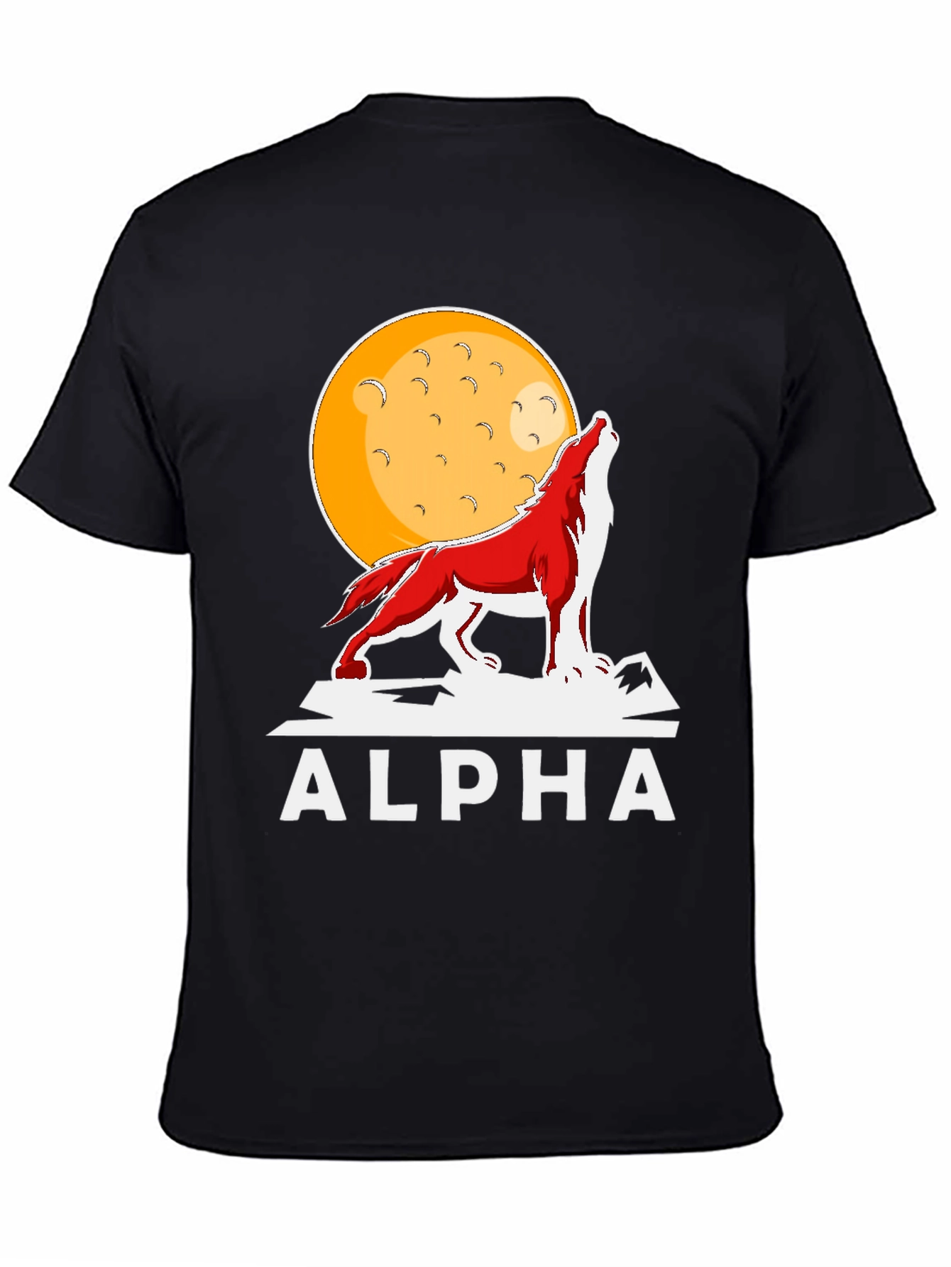 Alpha Wolf Moon Graphic Tee - Bold Statement T-Shirt