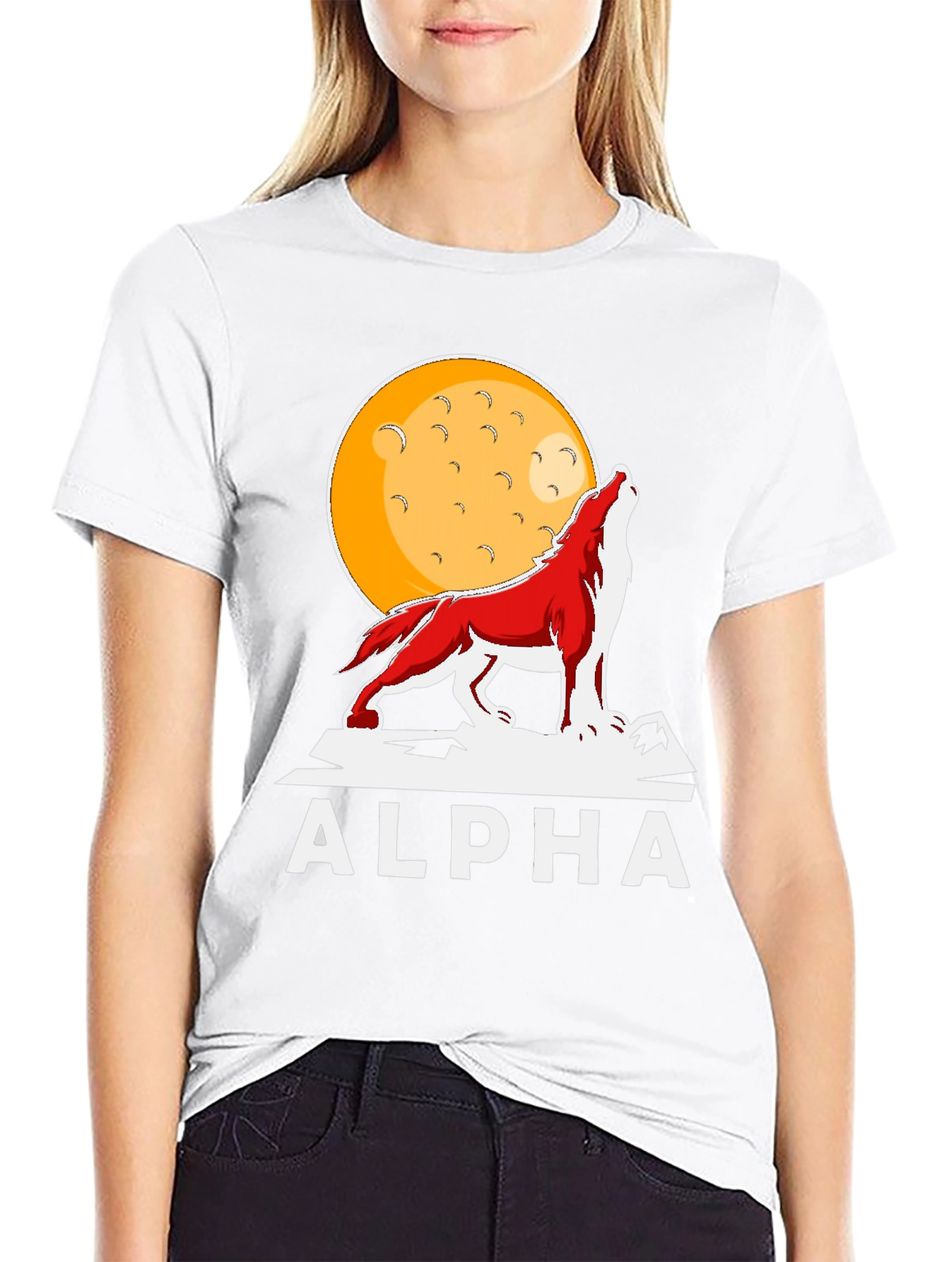 Alpha Wolf Moon Graphic Tee - Bold Statement T-Shirt