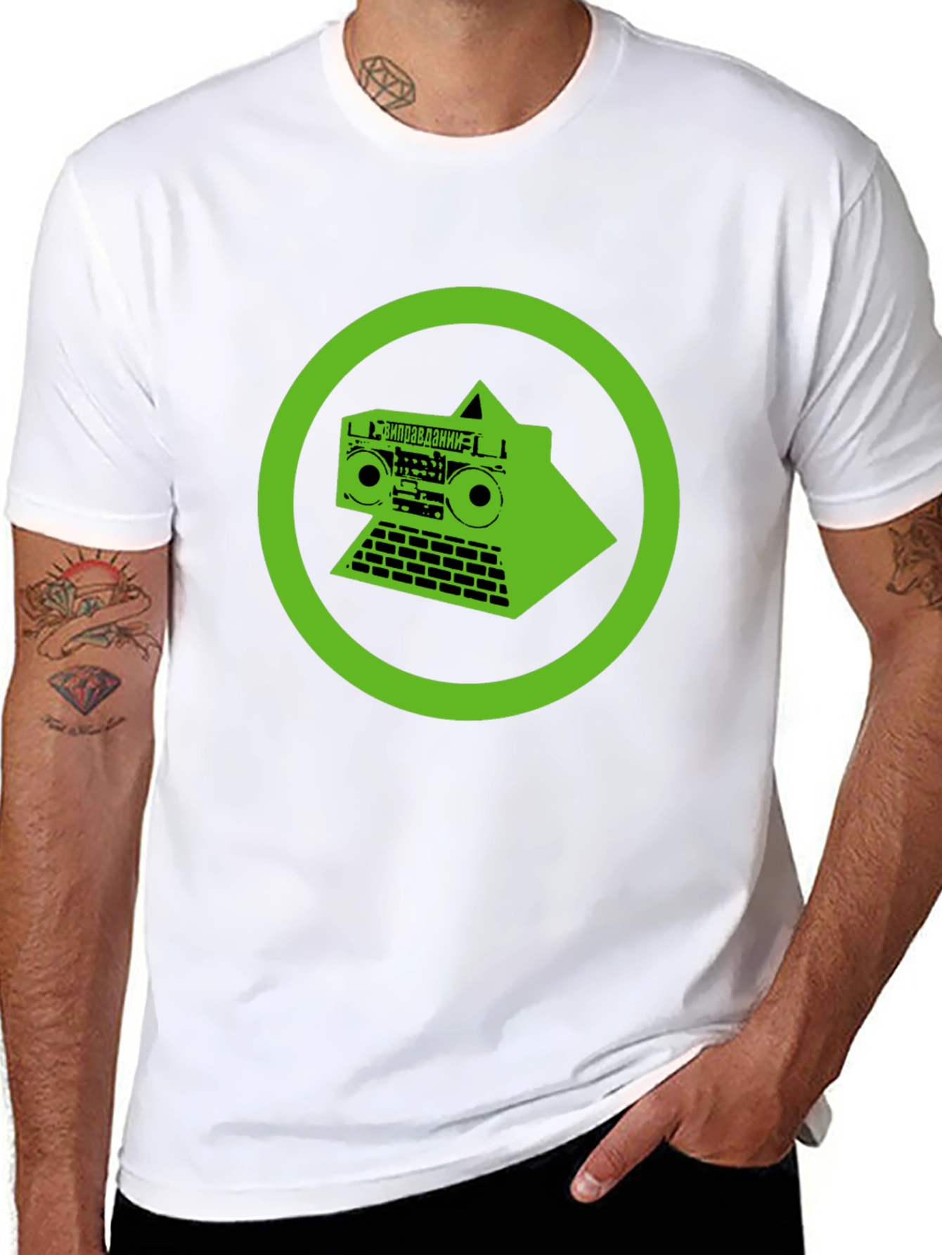 Retro Robot T-Shirt - Green Graphic Print