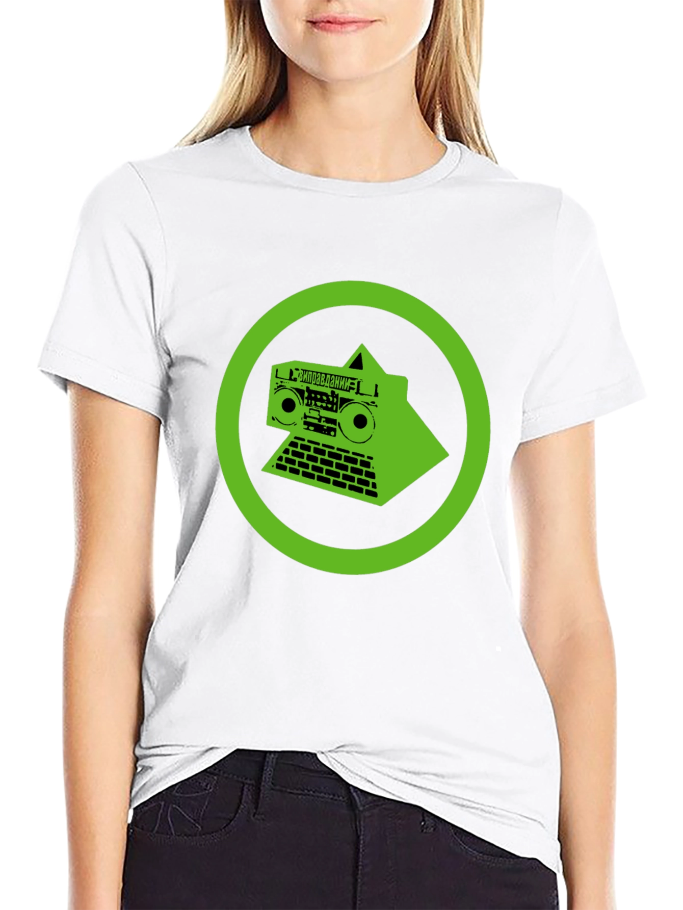 Retro Robot T-Shirt - Green Graphic Print