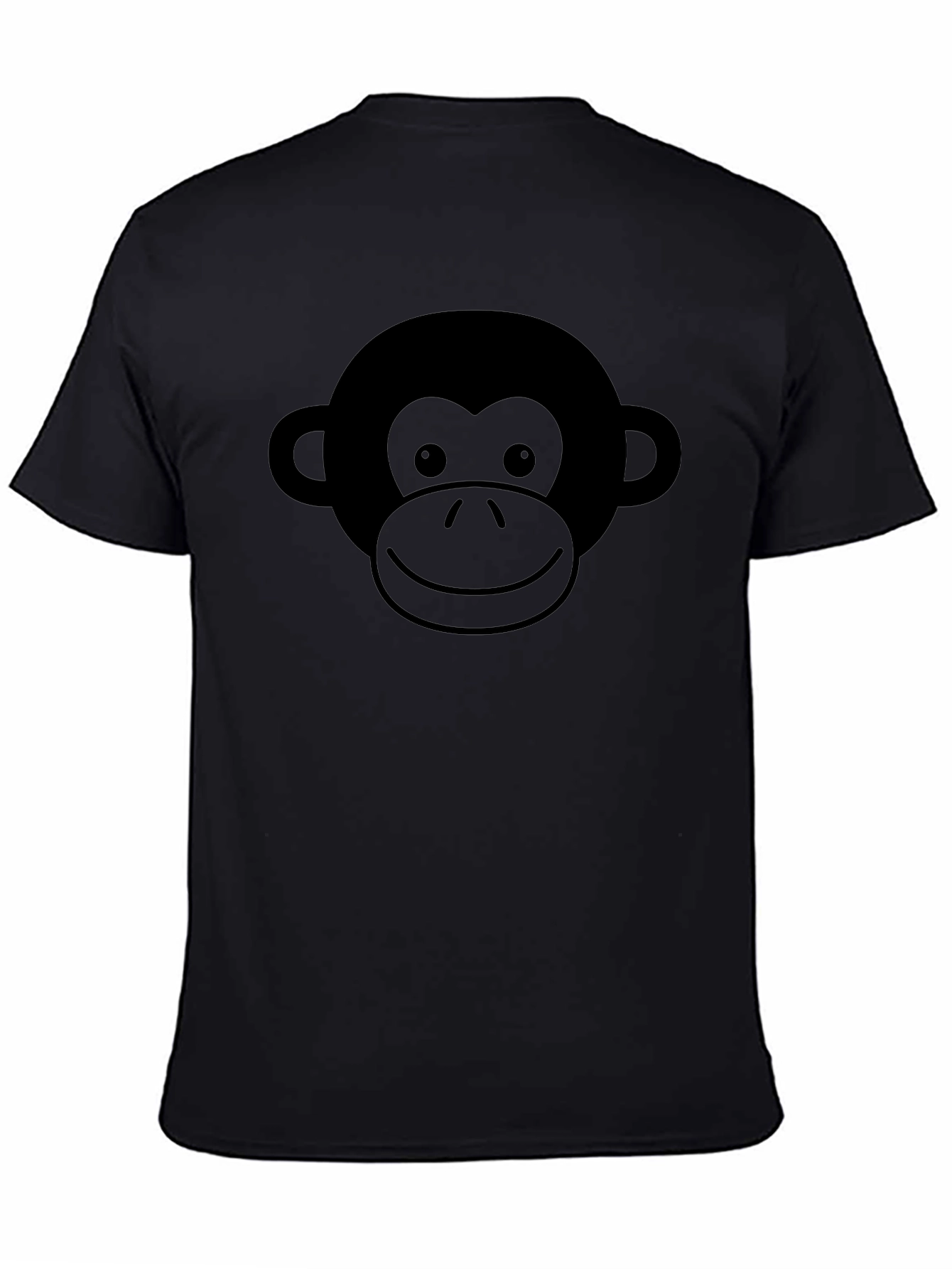 Monkey Face Graphic Tee - Black Cotton T-Shirt