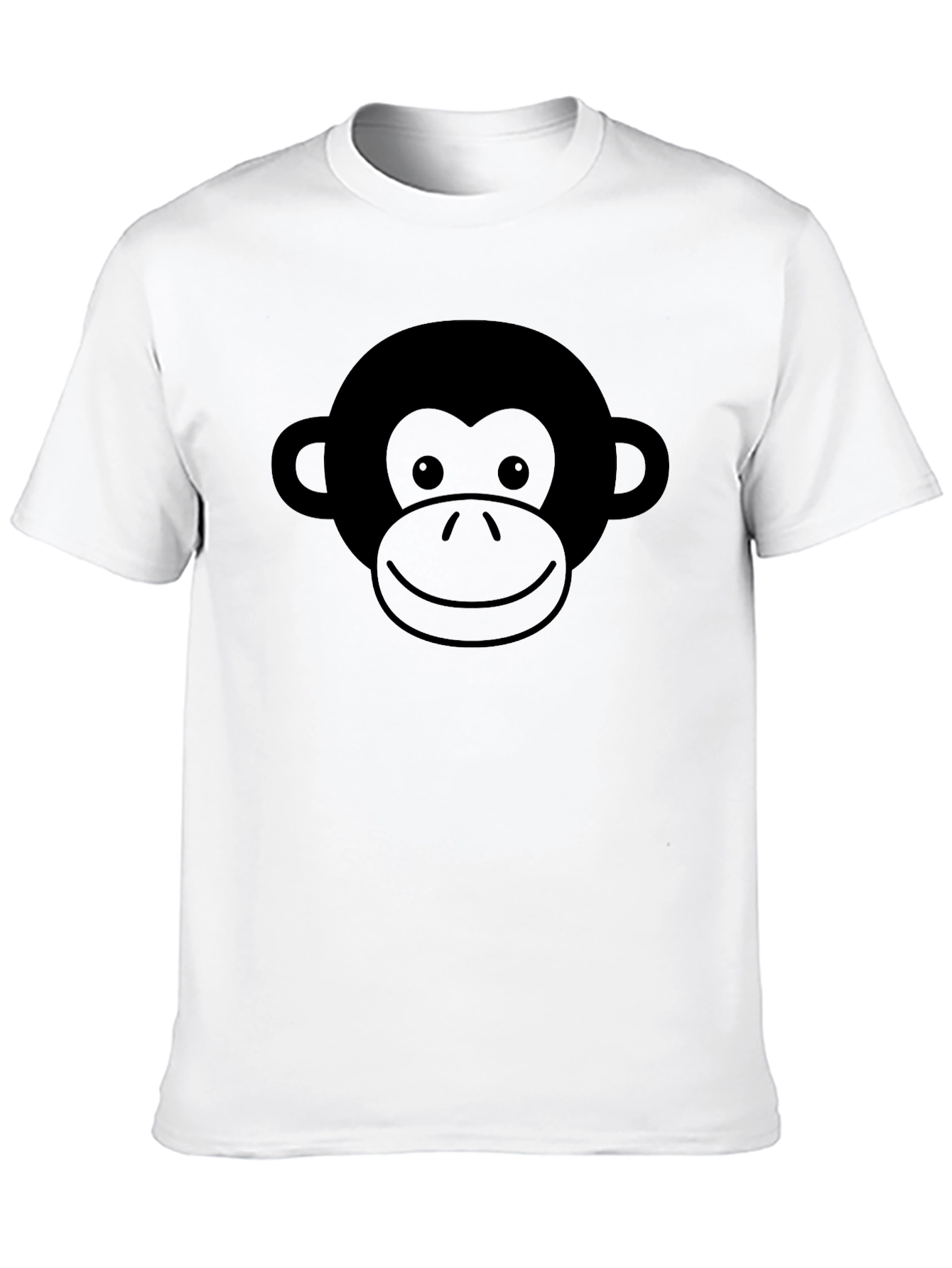 Monkey Face Graphic Tee - Black Cotton T-Shirt