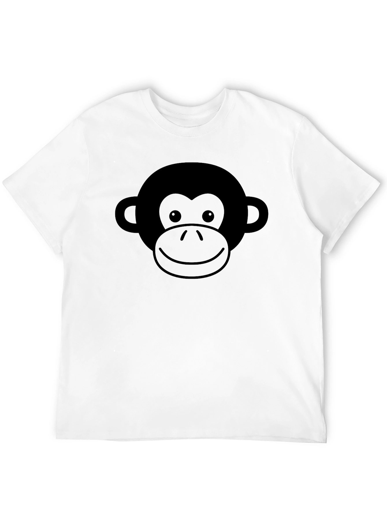 Monkey Face Graphic Tee - Black Cotton T-Shirt