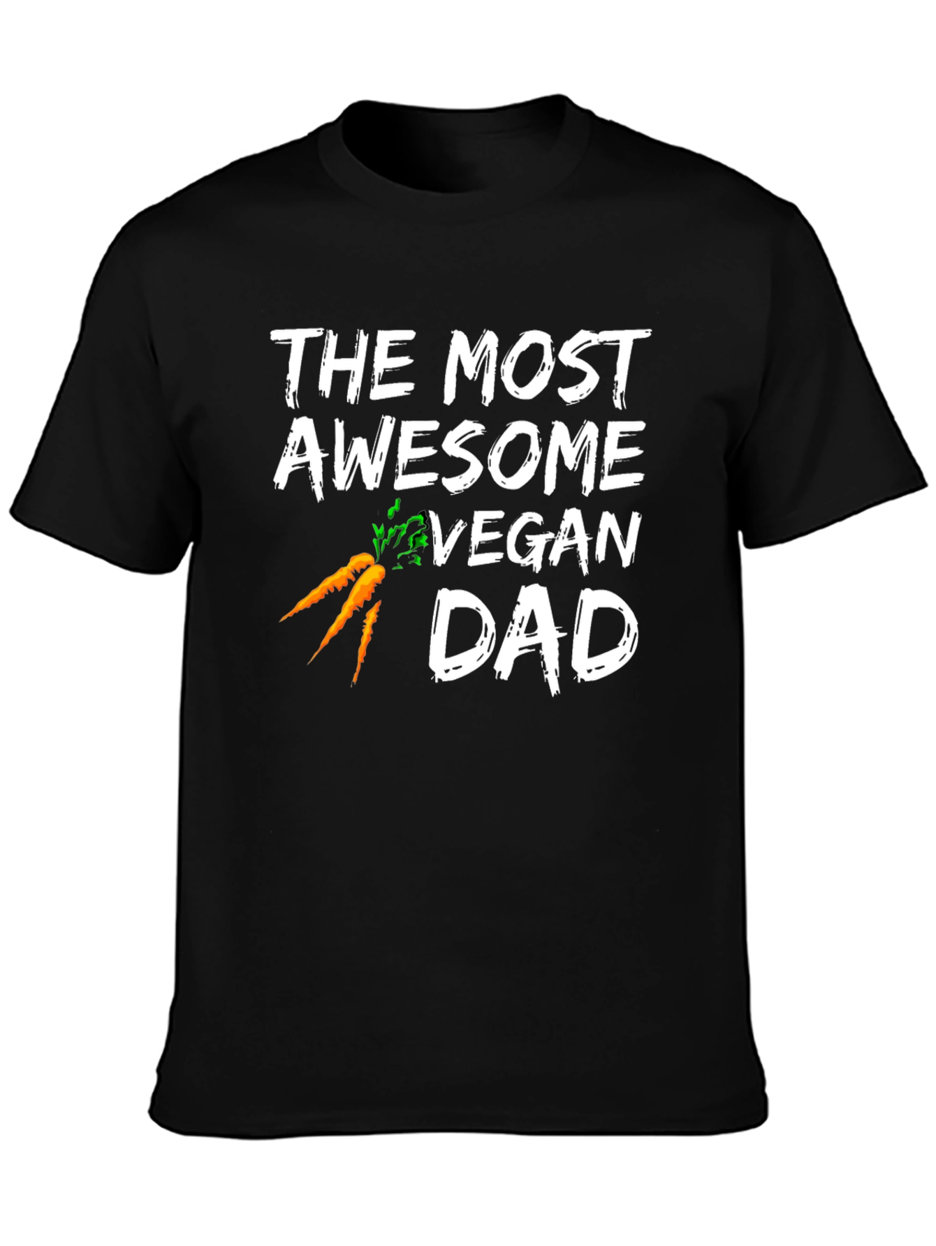 Awesome Vegan Dad T-Shirt - Carrots Design