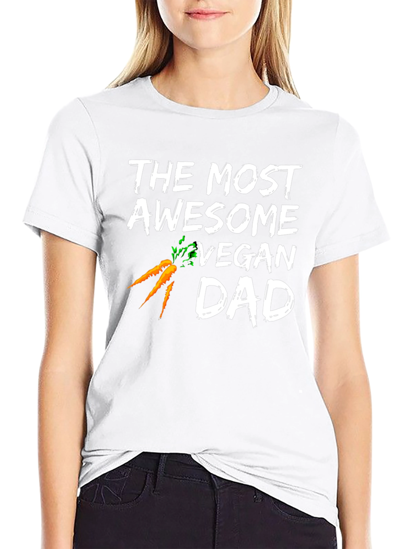 Awesome Vegan Dad T-Shirt - Carrots Design