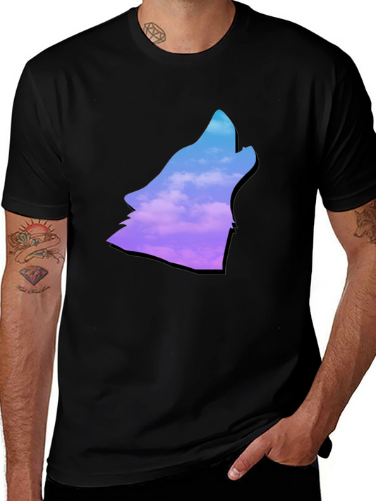 Wolf Howl T-Shirt - Cloudscape Silhouette